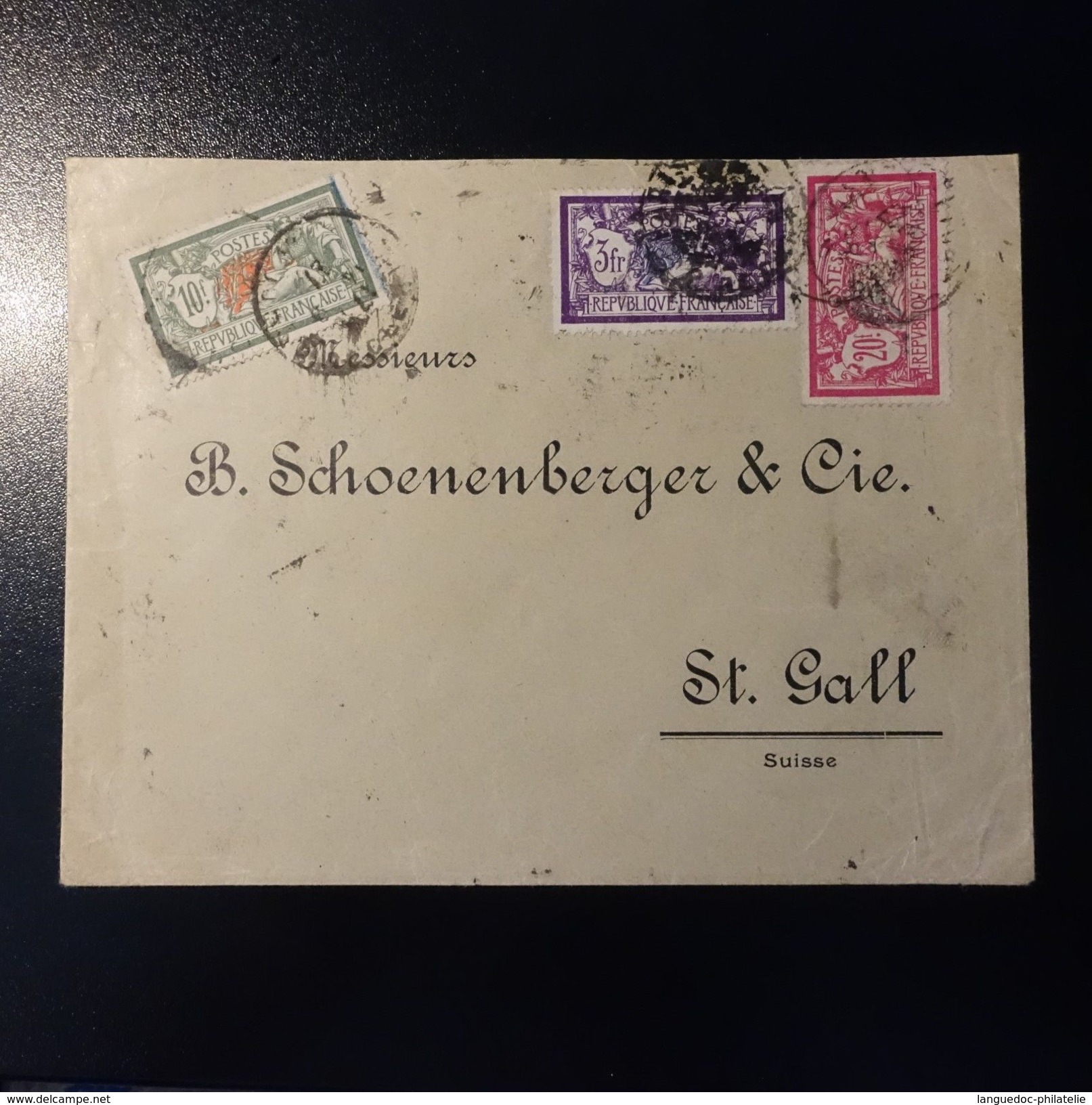 MERSON N°206/207/208 SUR LETTRE COVER POUR ST GALL SUISSE - Oblitérés