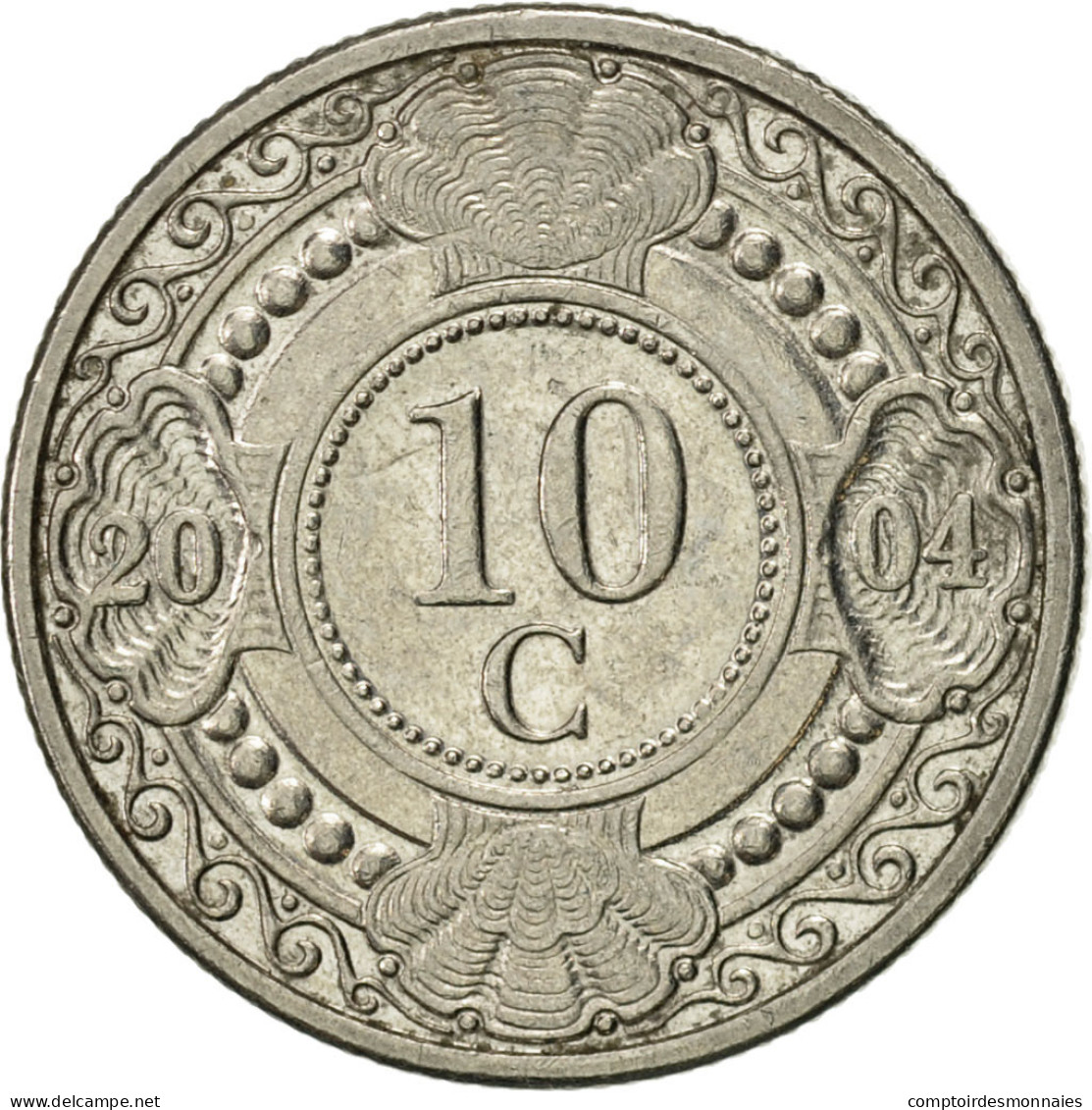 Monnaie, Netherlands Antilles, Beatrix, 10 Cents, 2004, SPL, Nickel Bonded - Antilles Neérlandaises