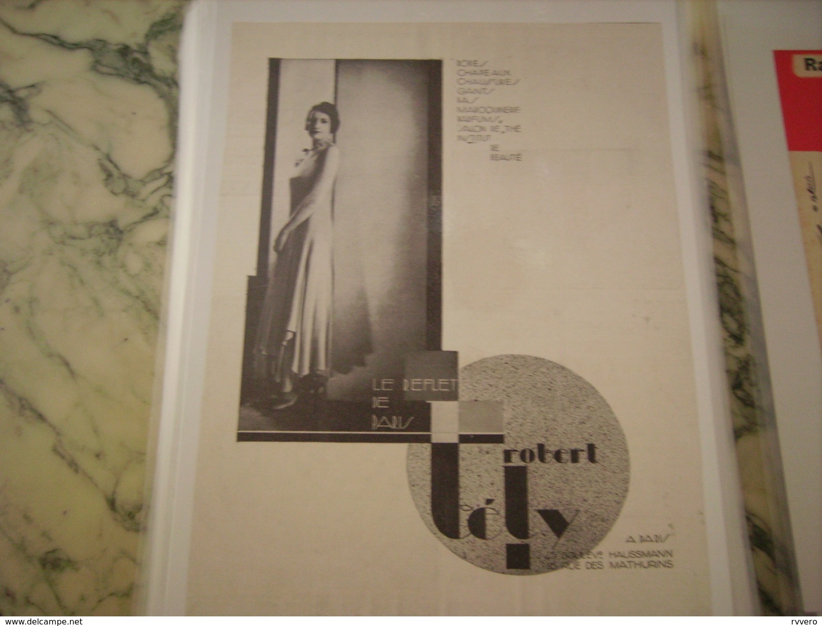 ANCIENNE PUBLICITE ROBE LE REFLET DE PARIS ROBERT TELY 1929 - Other & Unclassified