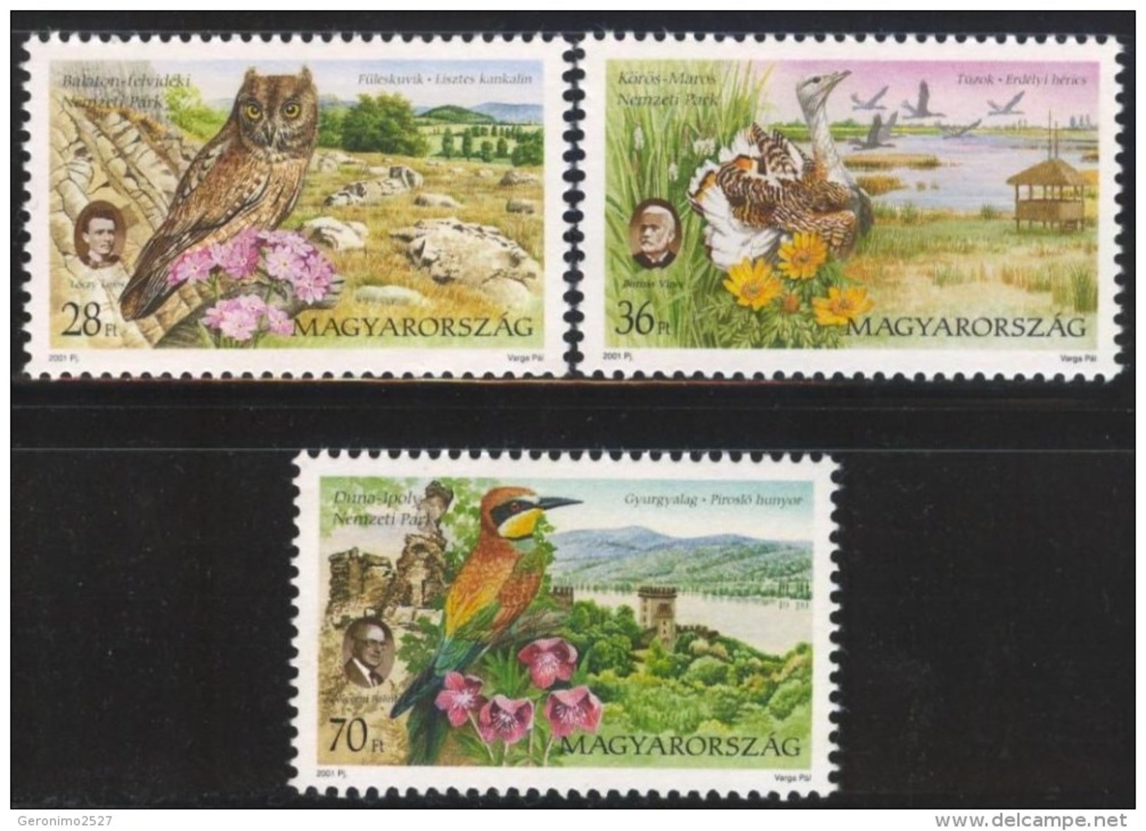 HUNGARY 2001 FAUNA Animals Nature BIRDS - Fine Set MNH - Nuevos