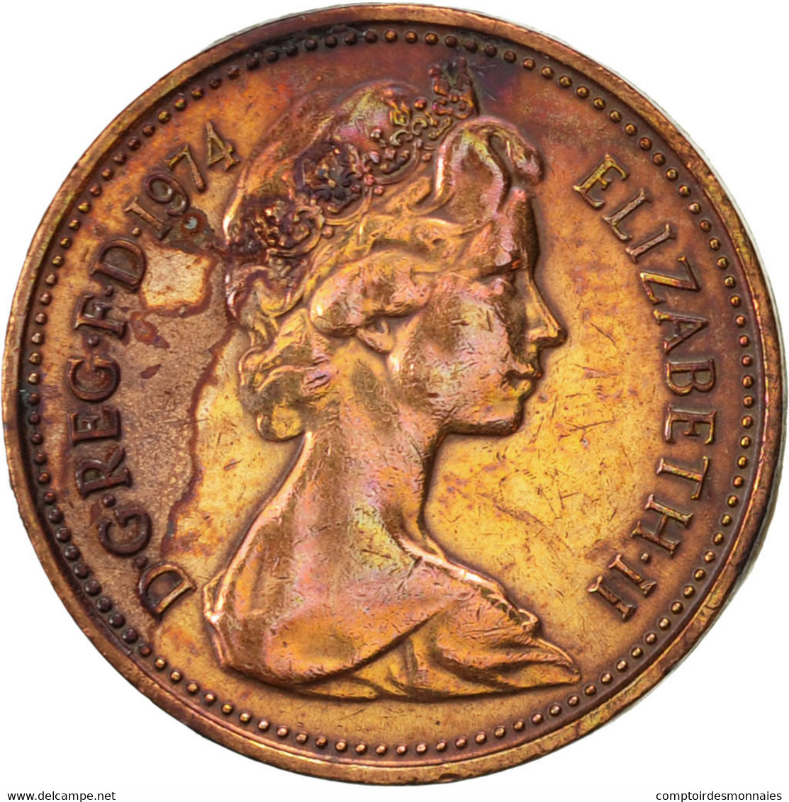 Monnaie, Grande-Bretagne, Elizabeth II, New Penny, 1974, TTB, Bronze, KM:915 - 1 Penny & 1 New Penny