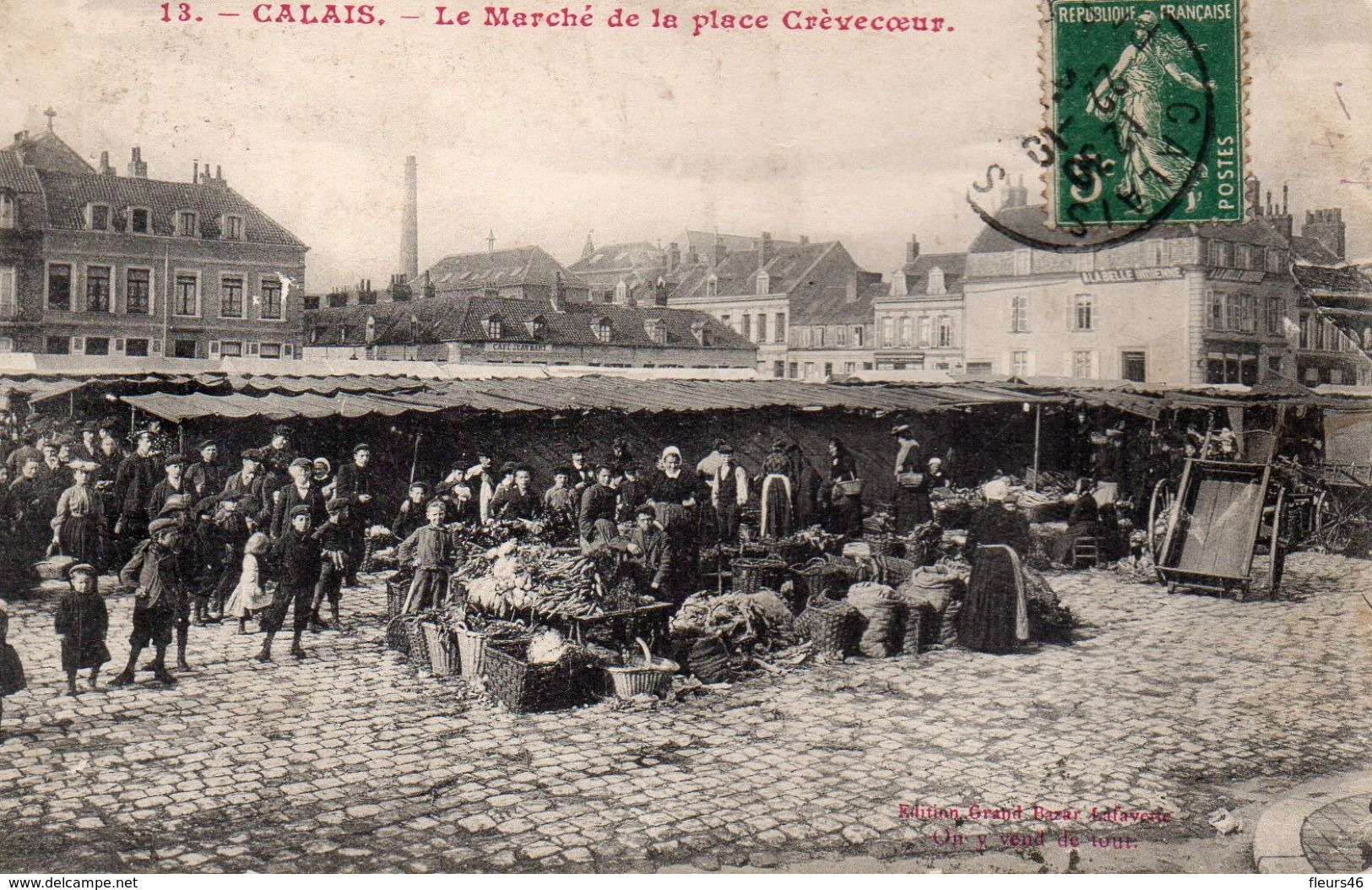 -62- CALAIS - Le Marché De La Place Crévecoeur 1907 ( Bien Animée ) - Calais