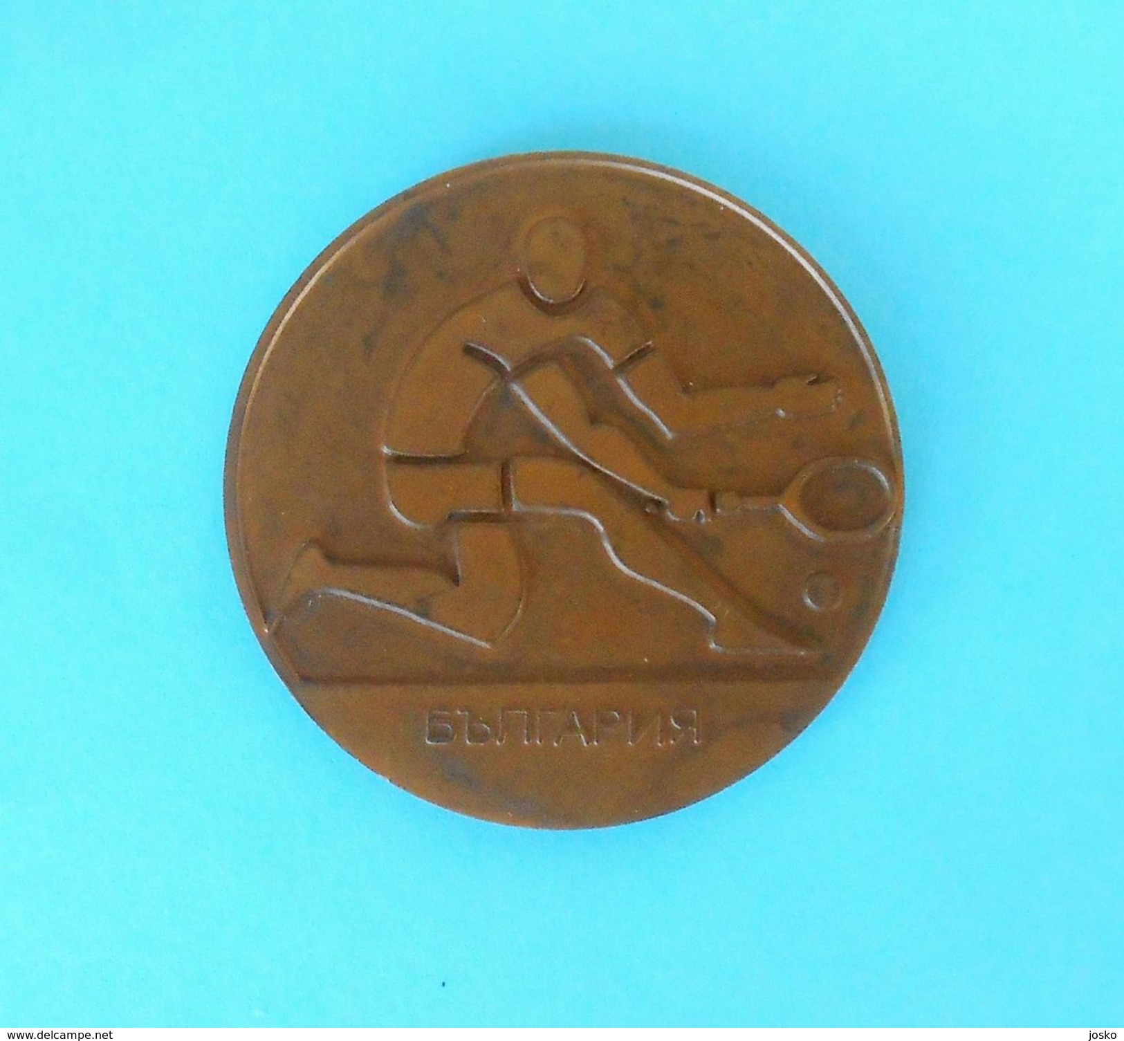 BALKAN TENNIS CHAMPIONSHIPS - 1981. PLOVDIV ... Old Rare Large Massive Official Participant Medal * Tenis Sport - Kleding, Souvenirs & Andere