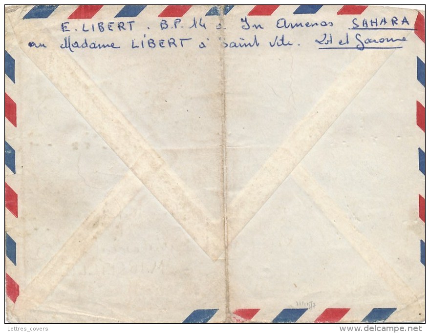 Algérie Cachet Agence Postale "" IN AMENAS S.A.S. OASIS 5/1/62 "" Sur Lettre Obl Marianne Decaris - Guerra D'Algeria