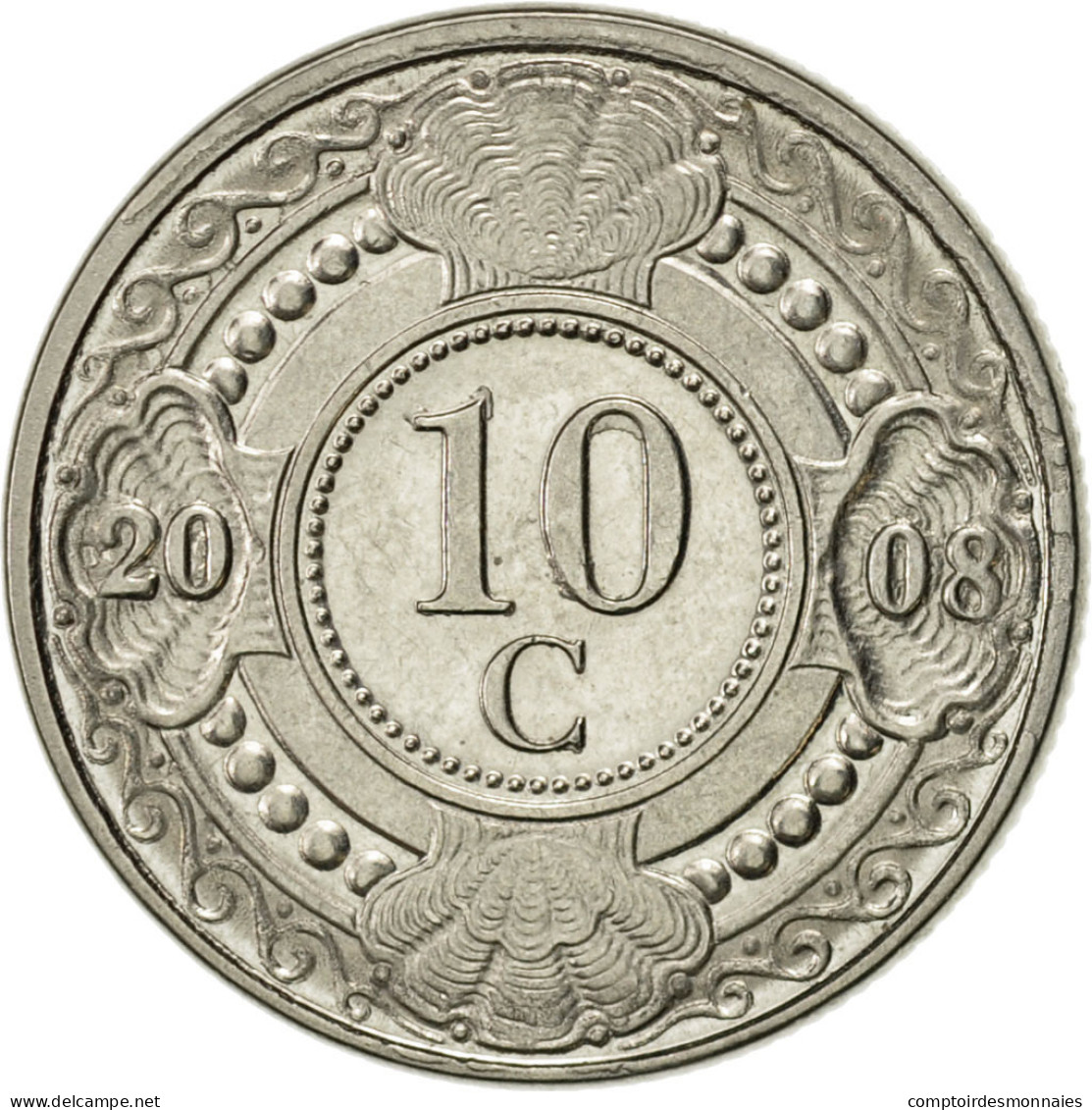 Monnaie, Netherlands Antilles, Beatrix, 10 Cents, 2008, SPL, Nickel Bonded - Antilles Neérlandaises