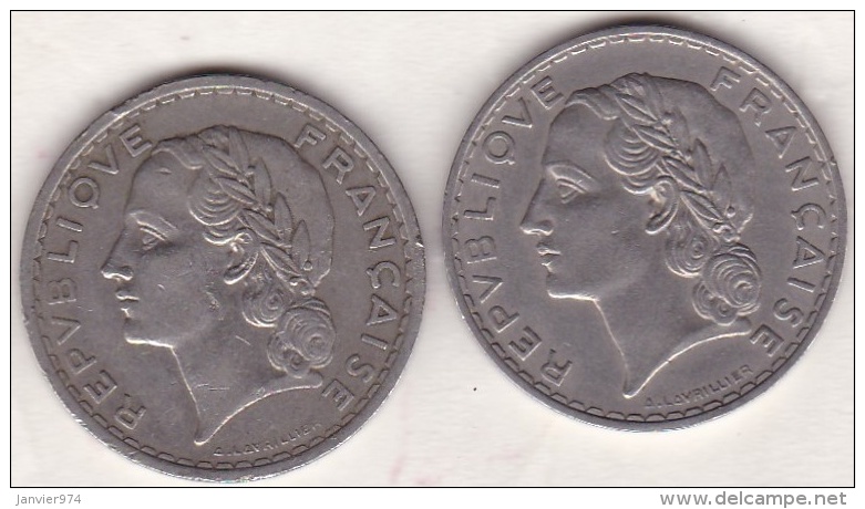 5 FRANCS 1933 Et 1935 . En Nickel - 5 Francs