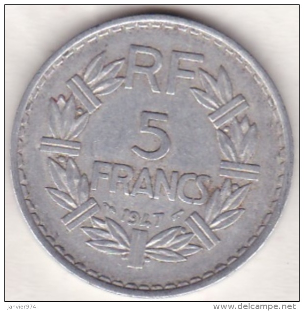 5 FRANCS 1947  (9 Ouvert ) Aluminium - Autres & Non Classés