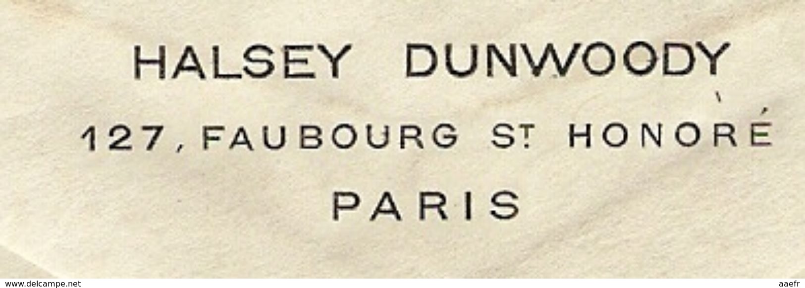 Enveloppe - Colonel Halsey Dunwoody - 127 Faubourg St Honoré à Paris - US Army, Orly, American Airlines - Other & Unclassified