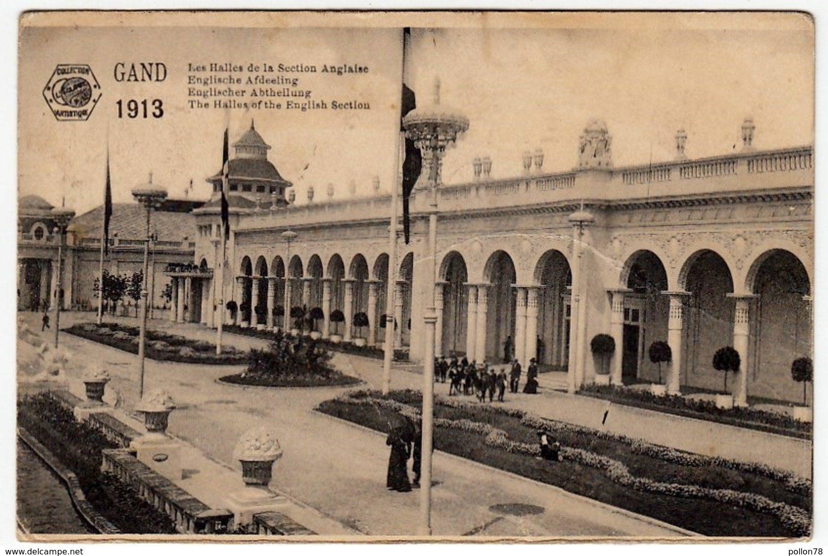 BELGIO - GAND - EXPOSITION 1913 - LES HALLES DE LA SECTION ANGLAISE - Vedi Retro - Formato Piccolo - Gent