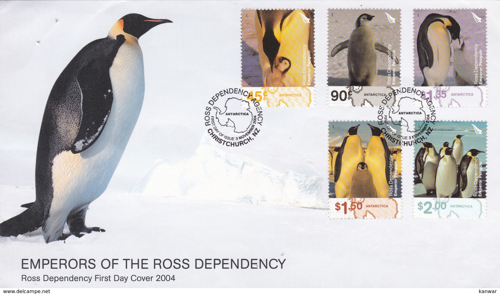 2004 ROSS DEPENDENCY EMPERORS PENGUIN FDC - FDC