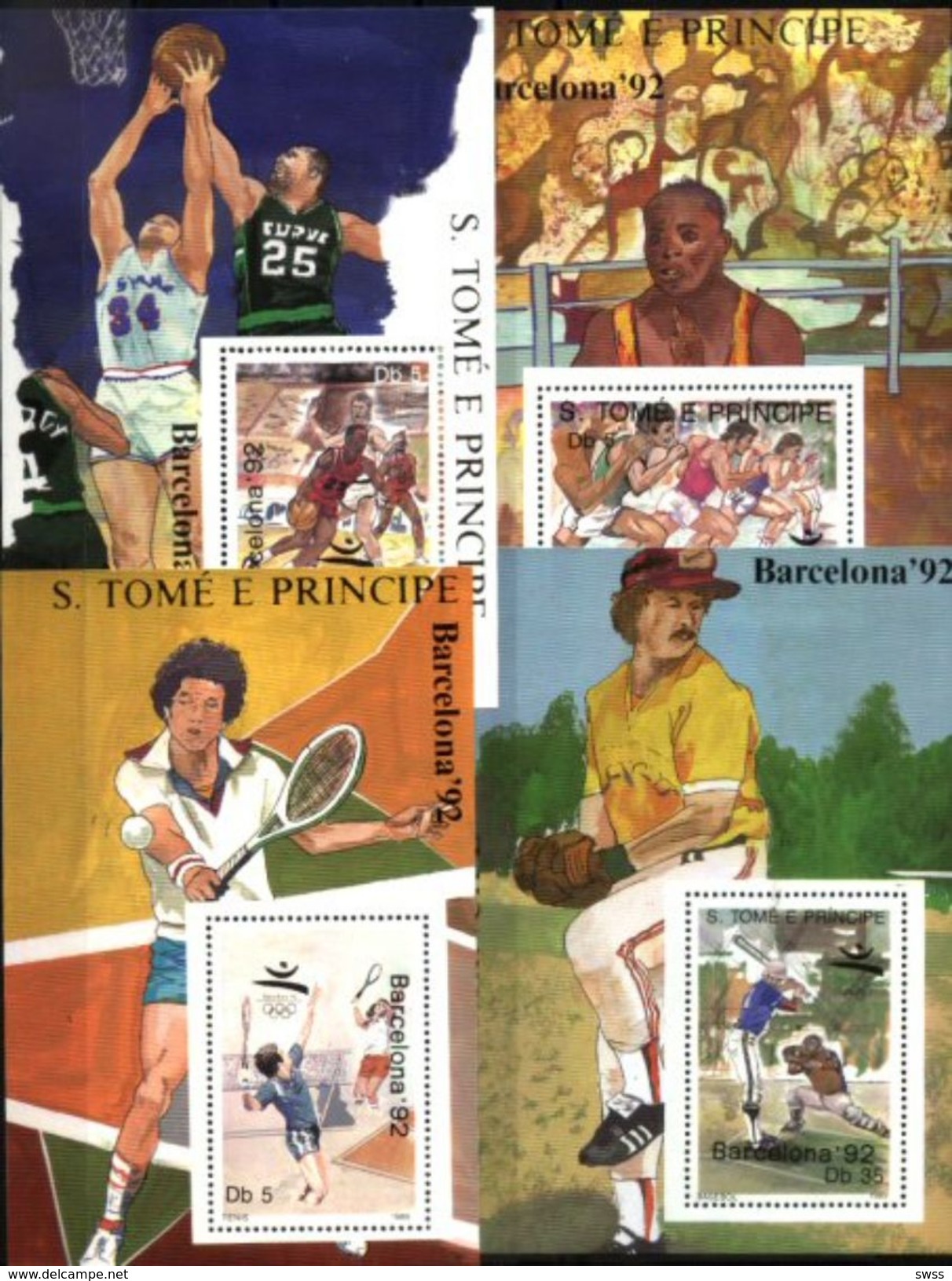 SAO TOME AND PRINCIPE, 1989, BARCELONA, SUMMER OLYMPICS , R#209-12, YV#, SS, MNH - Sao Tome And Principe