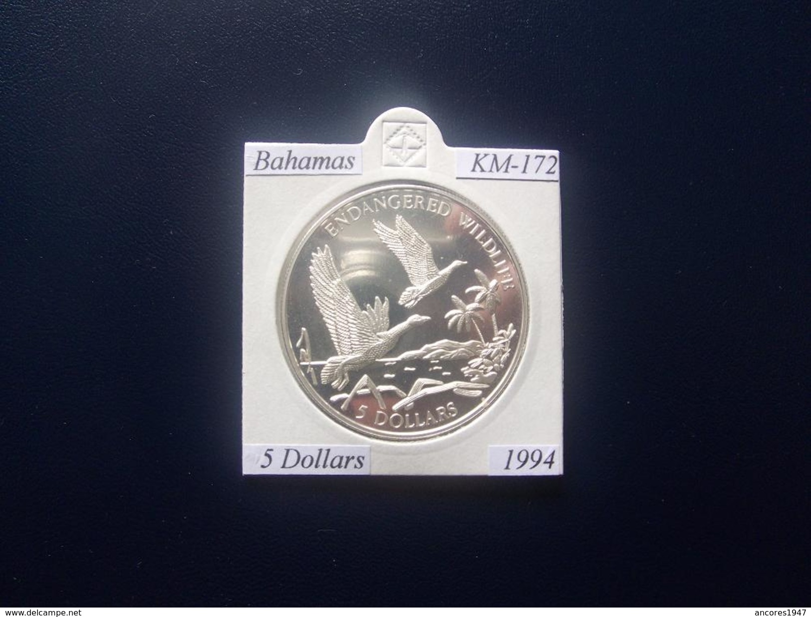 BAHAMAS 1994, 5 DOLLARS, KM-172, SILVER, PROOF-SC - Bahamas