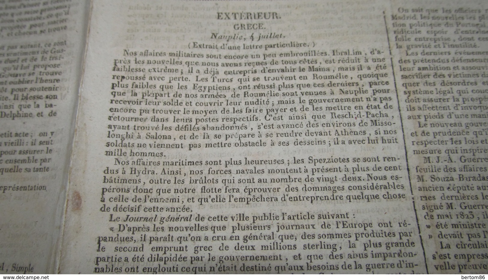 GRECE - GUERRE D'INDEPENDANCE GRECQUE - AFFAIRES MILITAIRES DE LA GRECE - LE SECOND EMPRUNT GREC - 1826. - 1800 - 1849