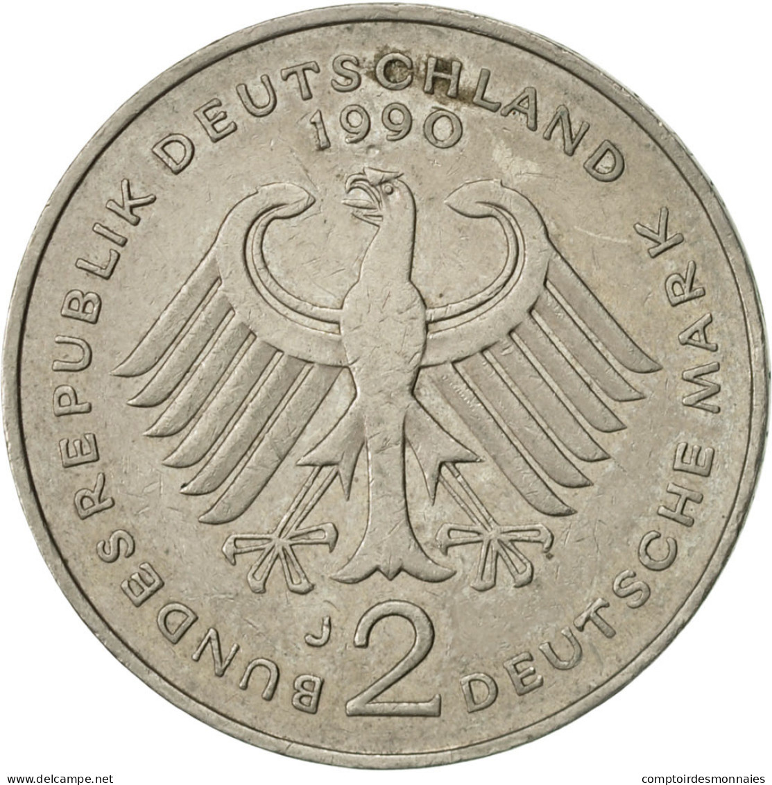 Monnaie, République Fédérale Allemande, 2 Mark, 1990, Hambourg, TTB+ - 2 Mark