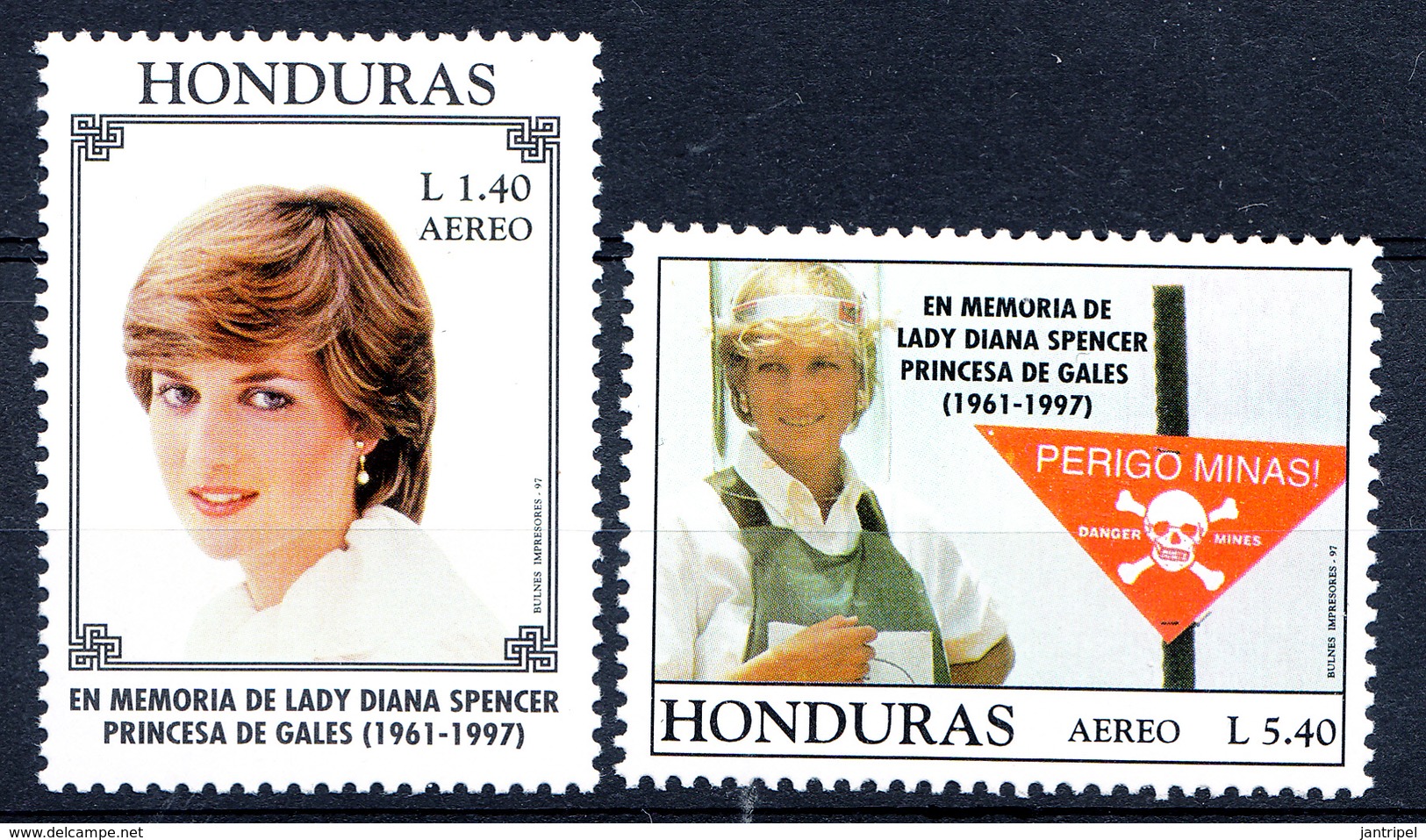 HONDURAS 1997 LADY DIANA MNH SET - Honduras