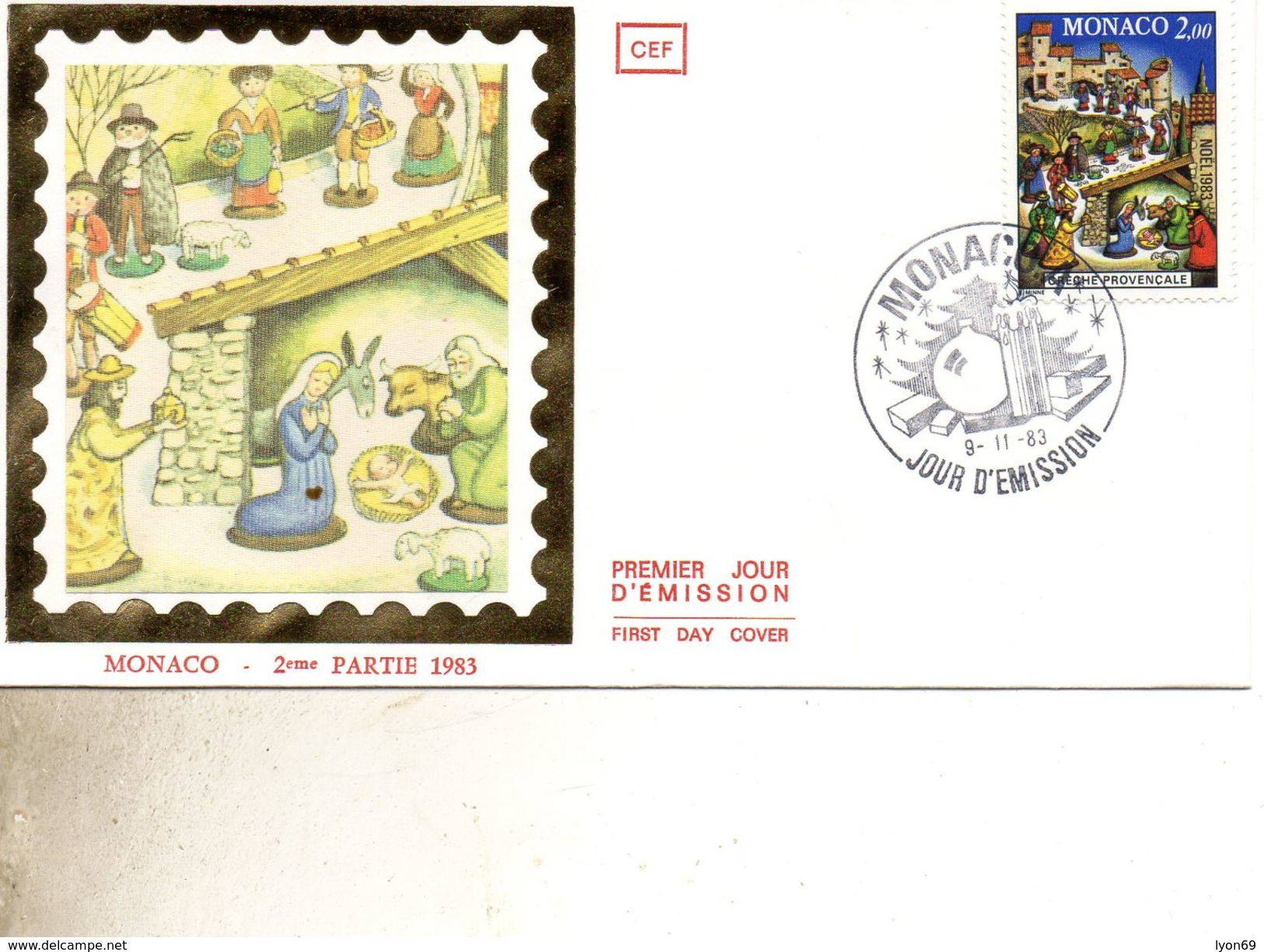 FDC MONACO   CRECHE PROVENCALE    TIMBRE   N° YVERT ET TELLIER  140  1983 - FDC