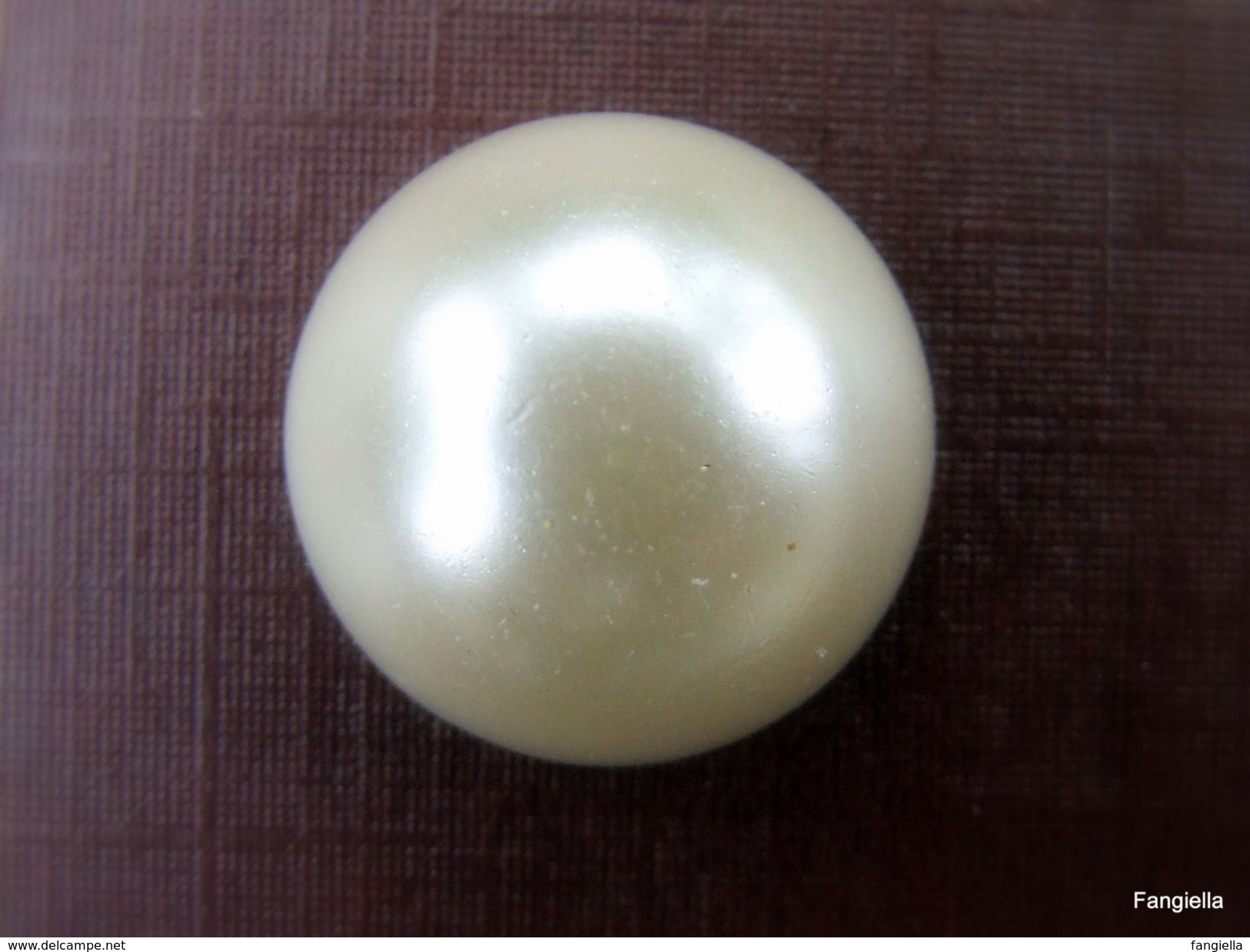 1 Cabochon Blanc Imitation Perle De Culture Environ 20x10mm En Résine - Perle