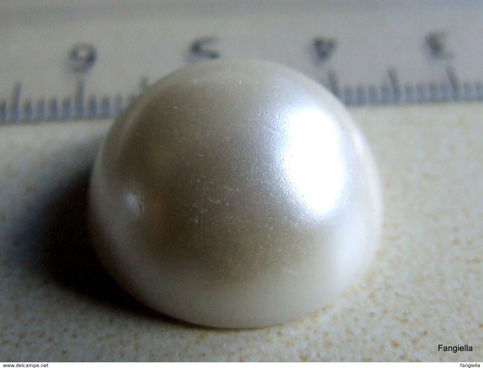 1 Cabochon Blanc Imitation Perle De Culture Environ 20x10mm En Résine - Perlas