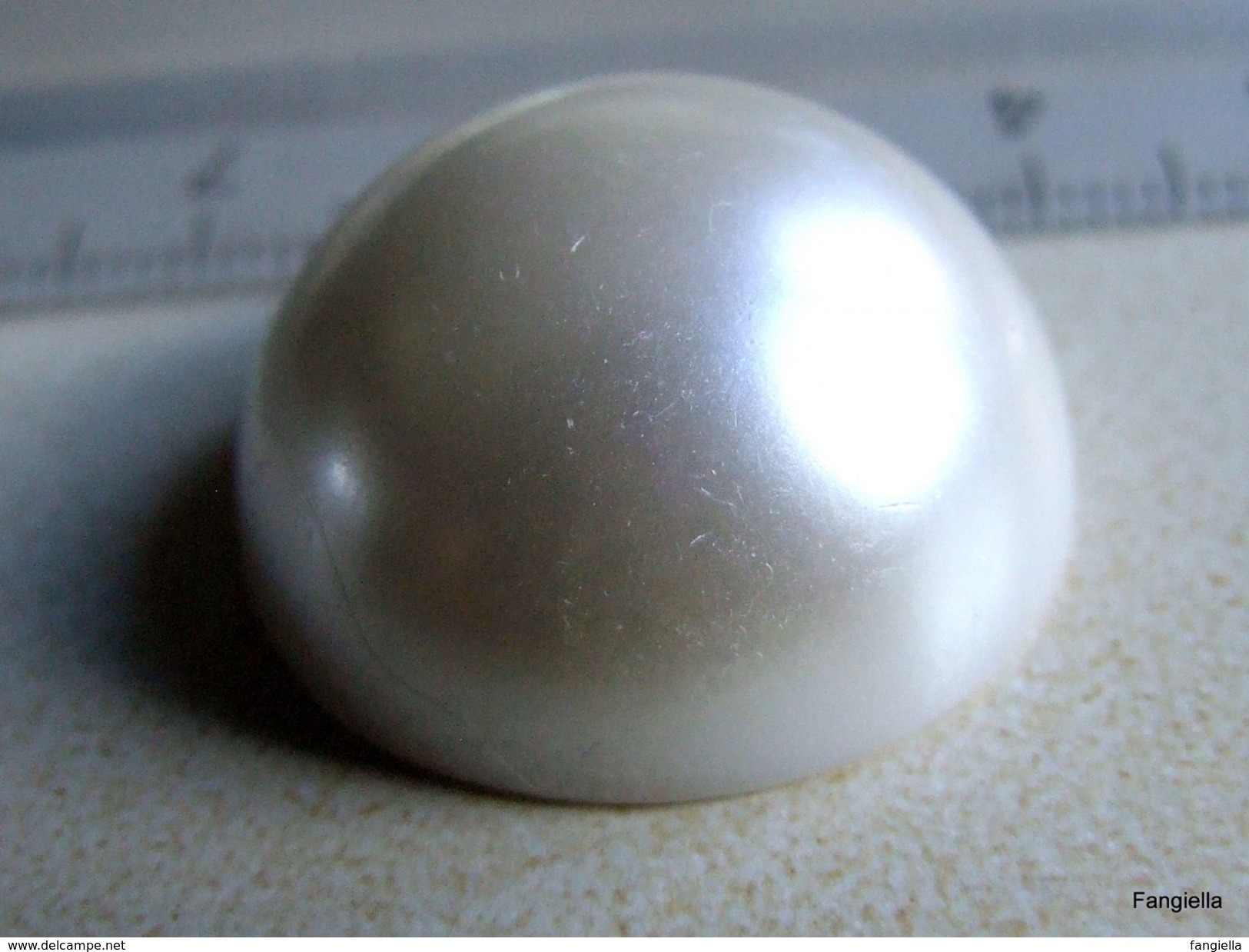 1 Cabochon Blanc Imitation Perle De Culture Environ 20x10mm En Résine - Perle
