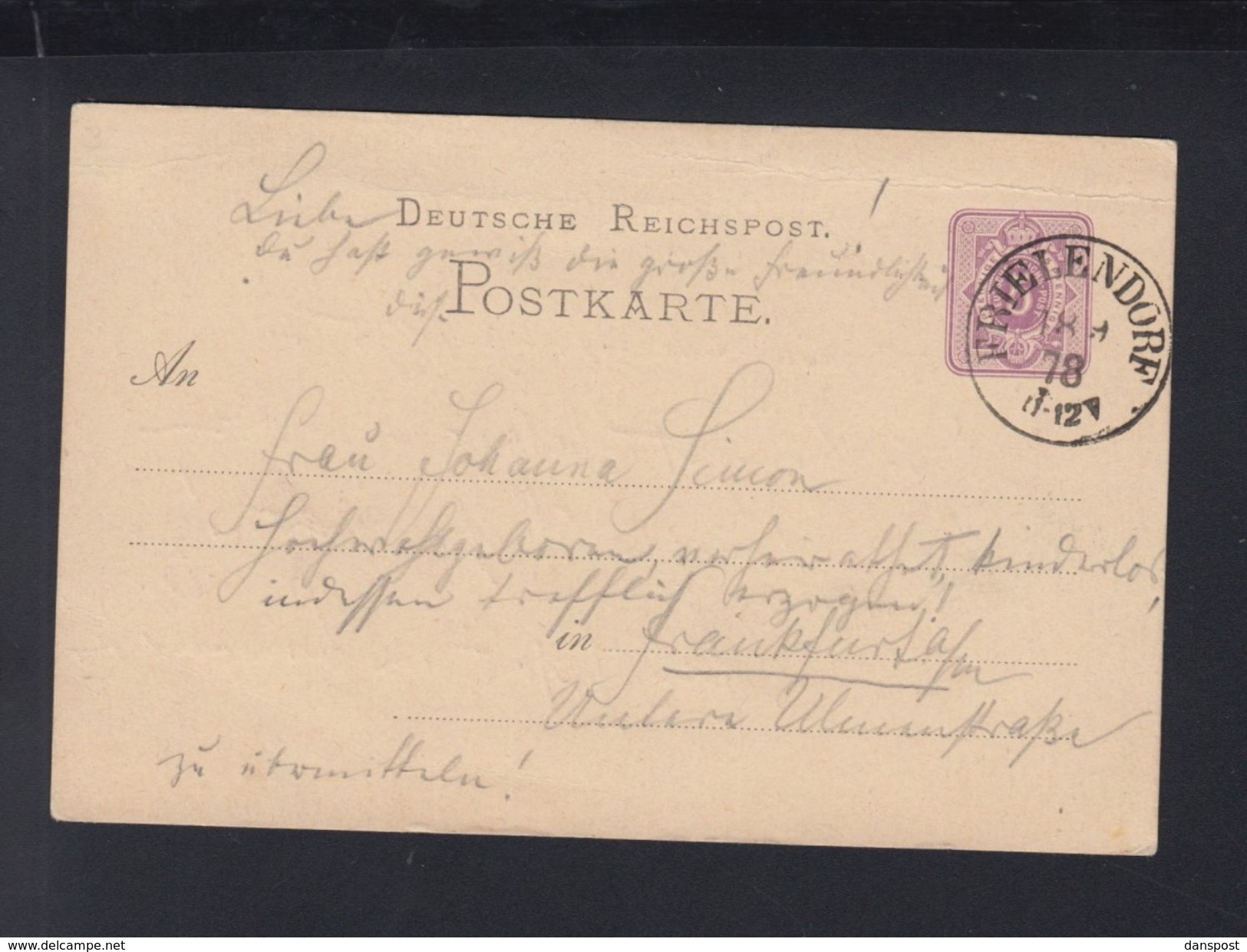 Dt. Reich GSK 1878 Frielendorf - Storia Postale