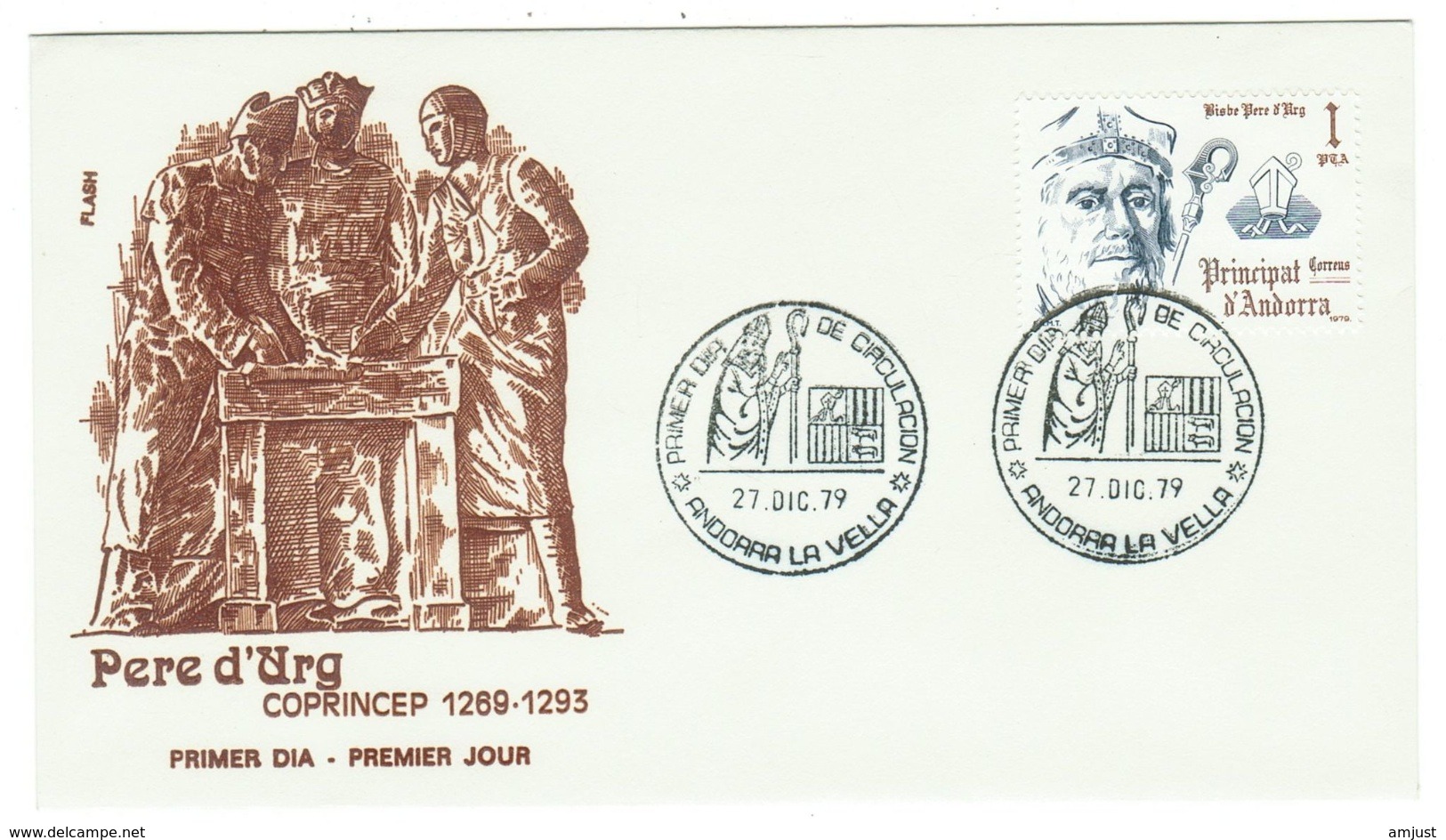 Andorra // FDC // 1979 // Co-princes Episcopaux De La Principauté D'Andorre (2 Lettres) - Lettres & Documents