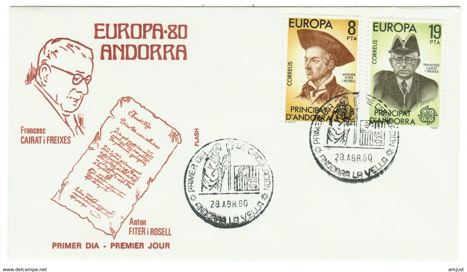 Andorra // FDC // 1980 // Europa 1980 - Lettres & Documents