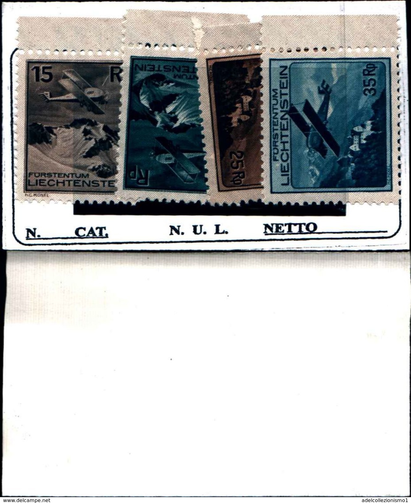 86354) Liechtenstein-aereo In Volo Su Paesaggi Diversi -nuovii - N1a/4a Mnh** - Air Post