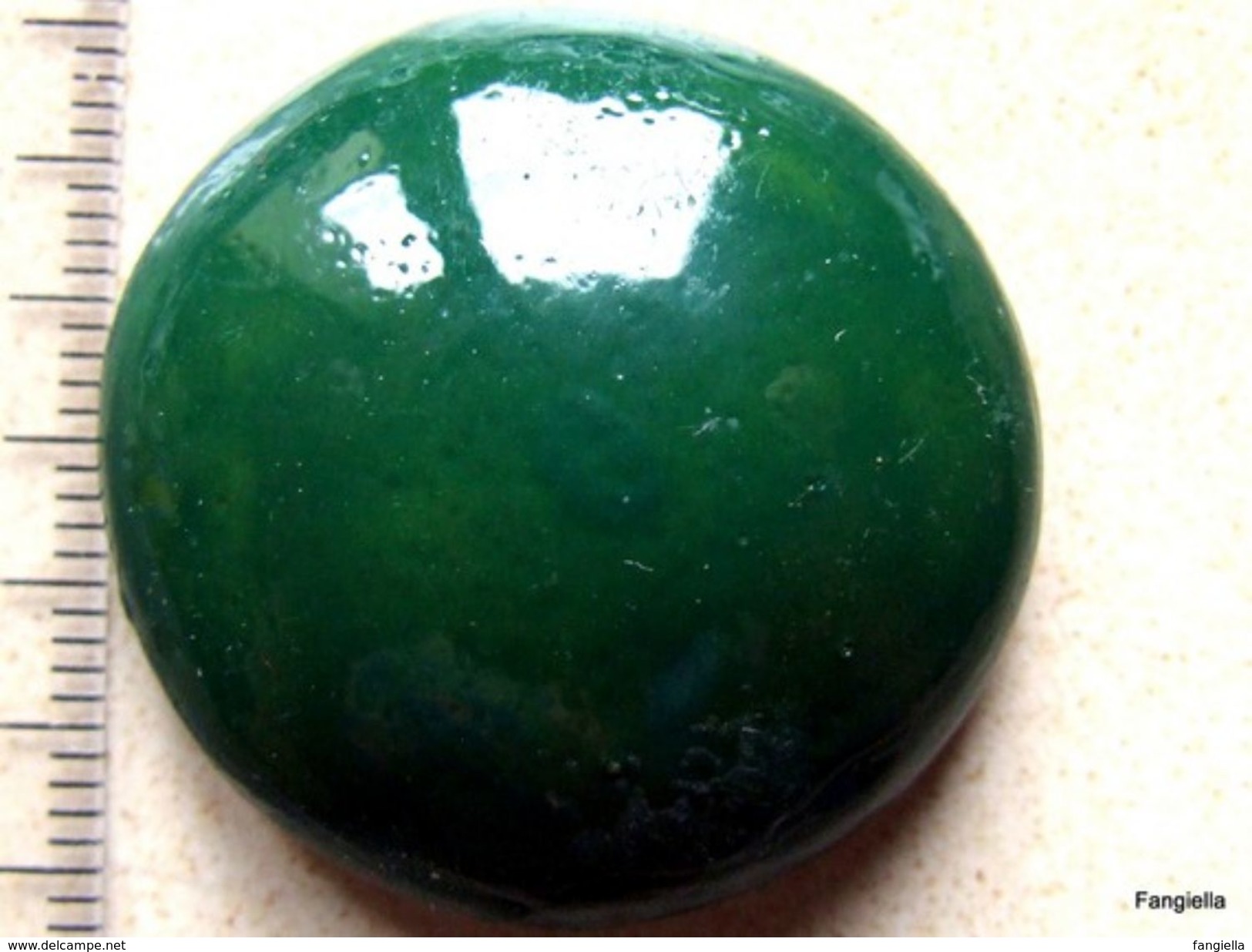 1 Cabochon Vert En Céramique Fabrication Artisanale Environ 32x32x10mm - Perle