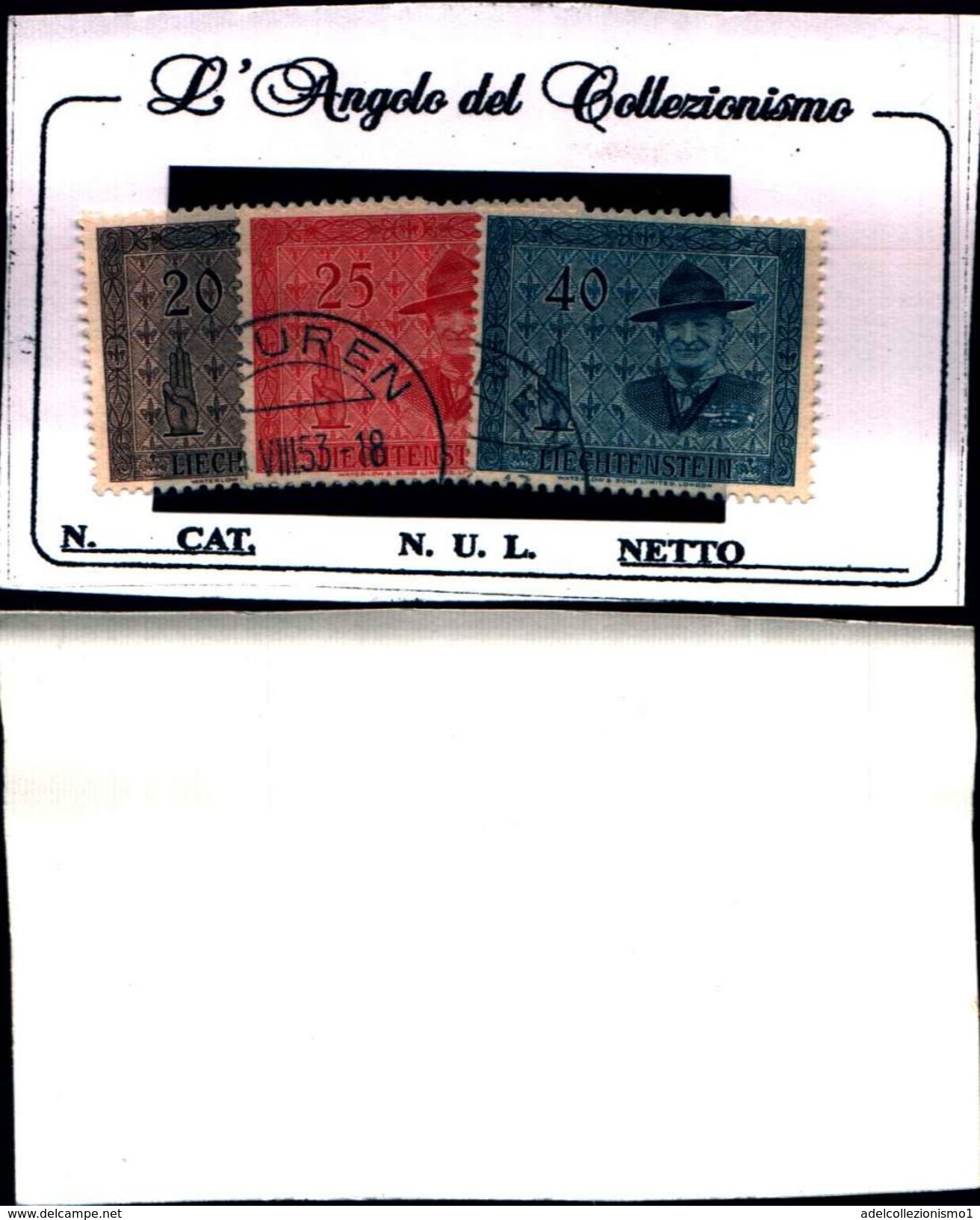 86355) LIECHTENSTEIN-IN ONORE DELLO SCAUTTISMO-USATI - N.278/40 - Air Post