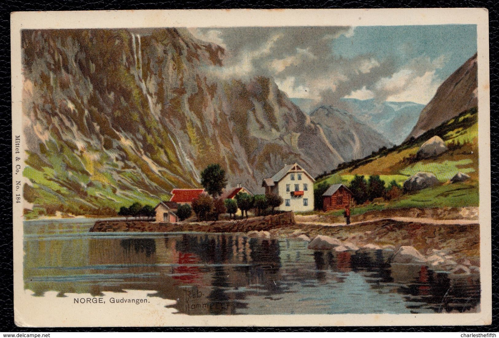 LITHO CARD - * NORGE - GUDVANGEN * -- 1908 Signed By Illustrator - 2 Scans - Norvège