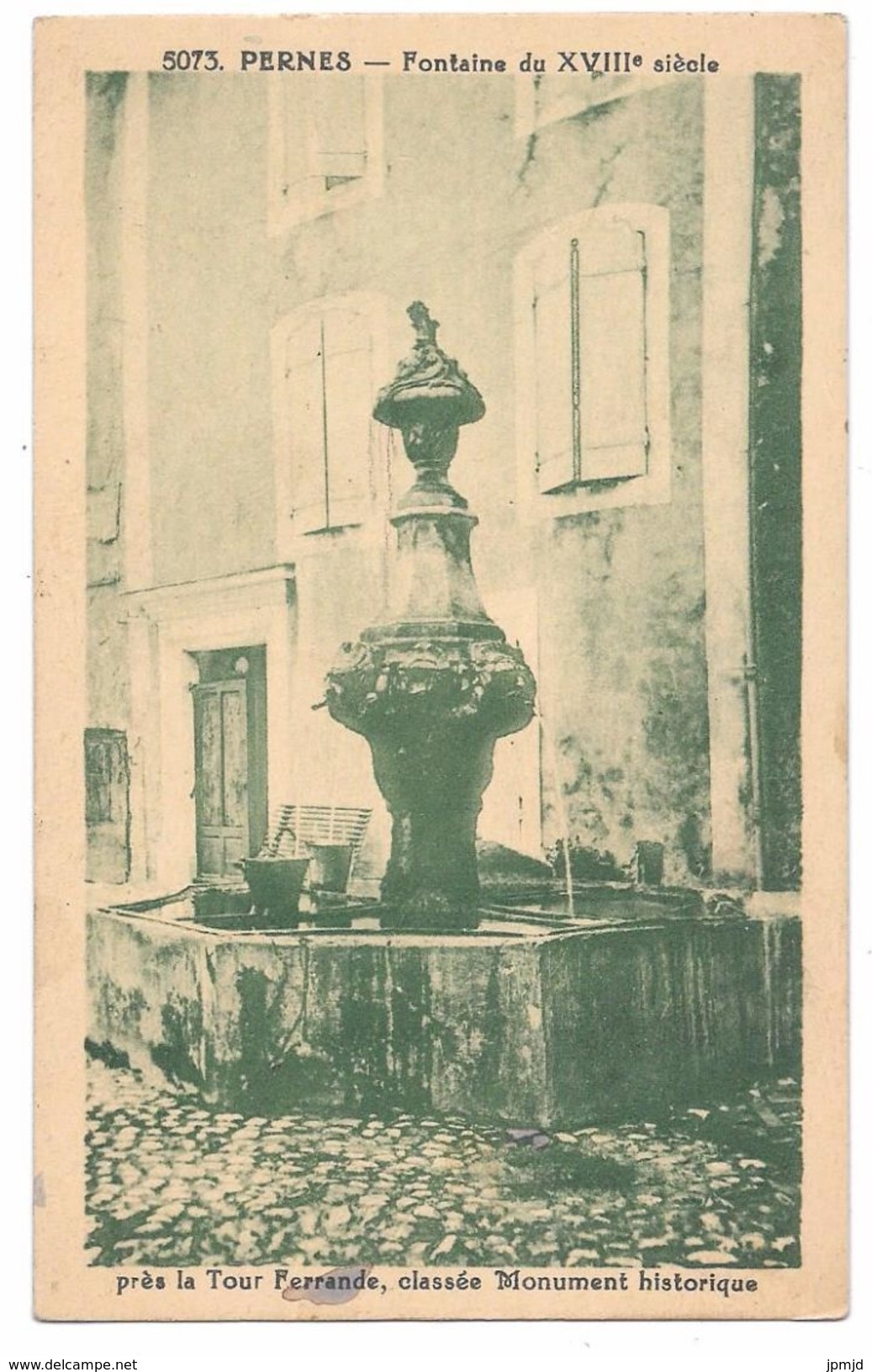 84 - PERNES - Fontaine Du XVIIIe Siècle Près La Tour Ferrande, Classée Monument Historique - Ed. RIVIERE BUREAU N° 5073 - Pernes Les Fontaines