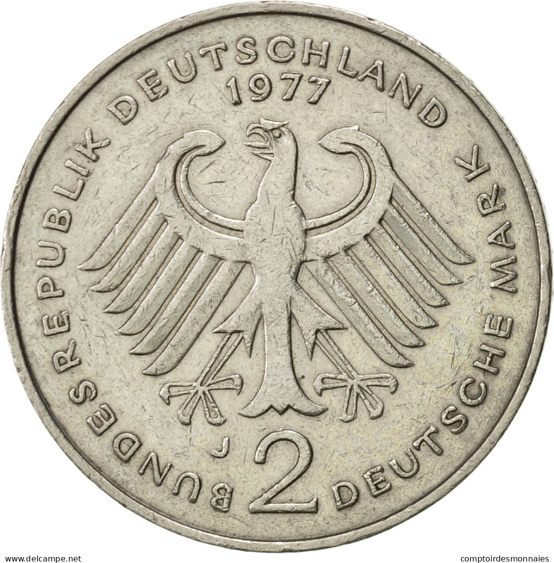 Monnaie, République Fédérale Allemande, 2 Mark, 1977, Hambourg, TTB+ - 2 Mark