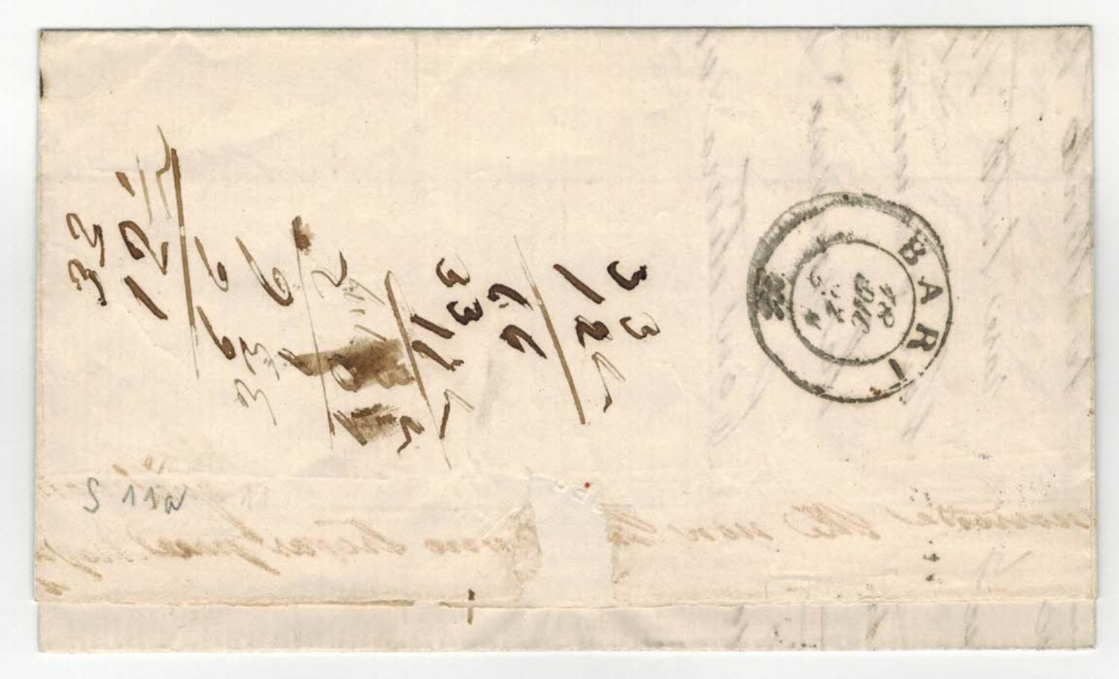 Lettera Da Napoli A Bari 1862 Con 10 Centesimi Sardegna IV Emissione - Sardegna