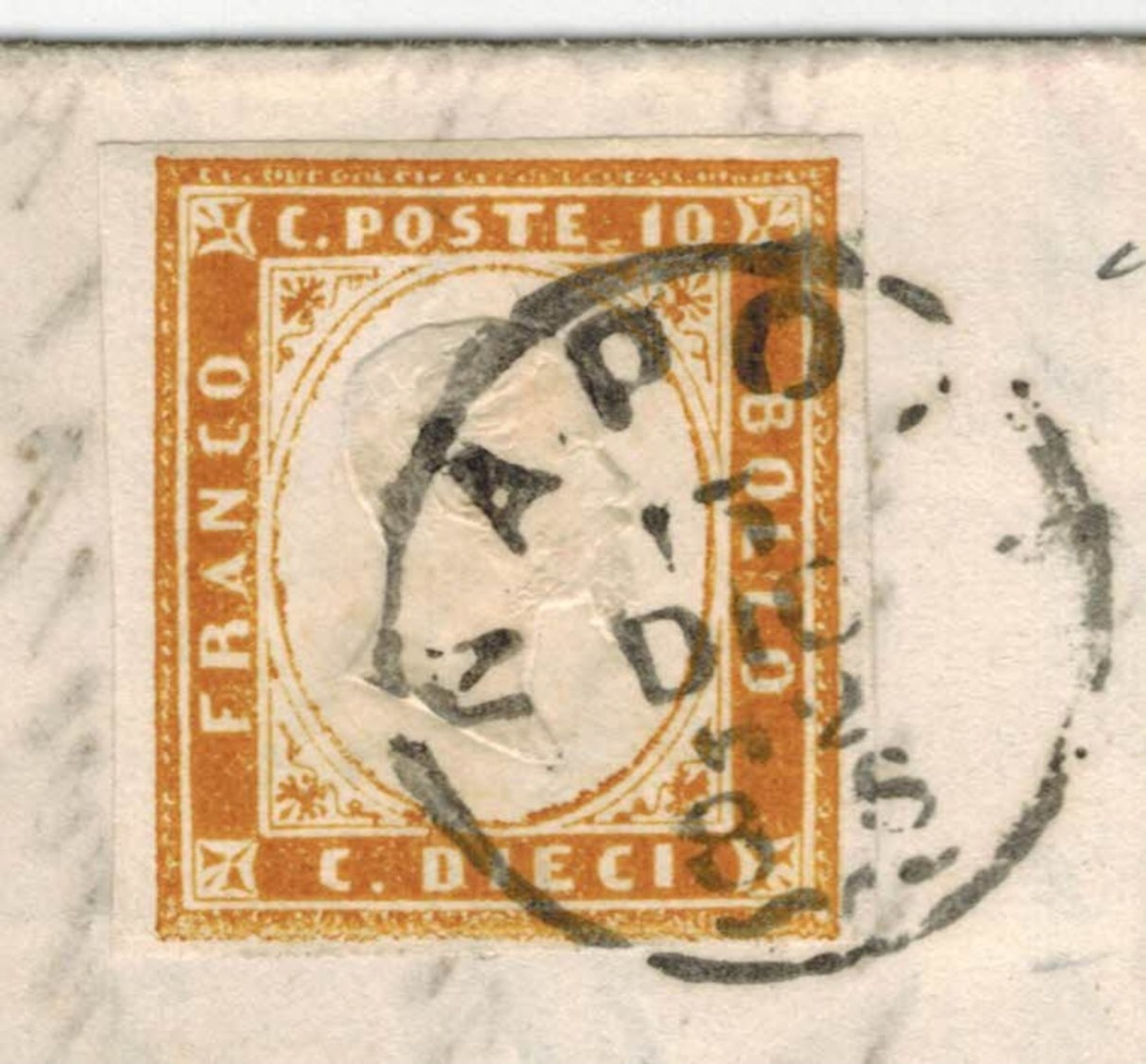 Lettera Da Napoli A Bari 1862 Con 10 Centesimi Sardegna IV Emissione - Sardegna