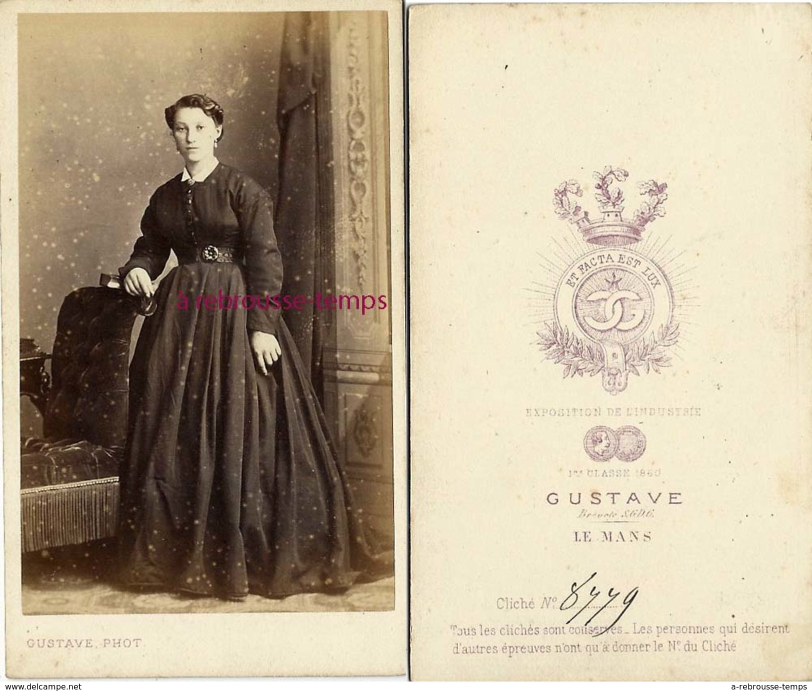 CDV Mode Second Empire- Jeune Femme-photographe Gustave Le Mans - Oud (voor 1900)