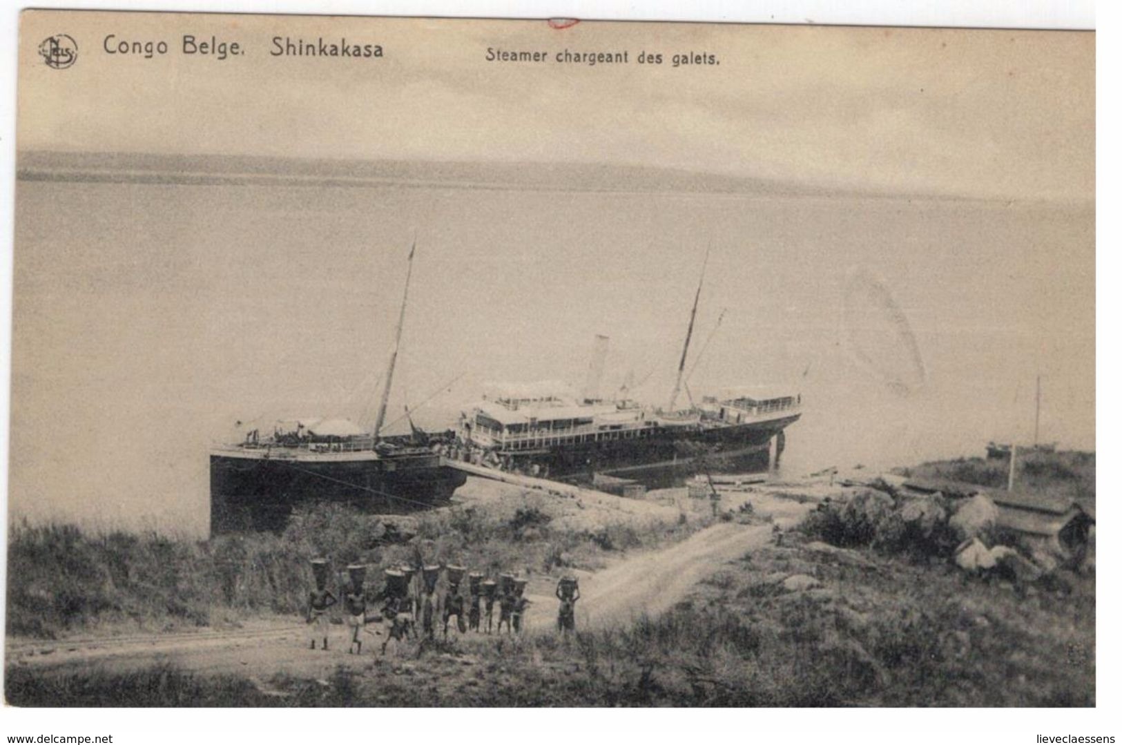 Congo Belge. Shinkaksa. Steamer Chargeant Des Galets (Nels,Bruxelles,Serie 14 N°38) - Congo Belge