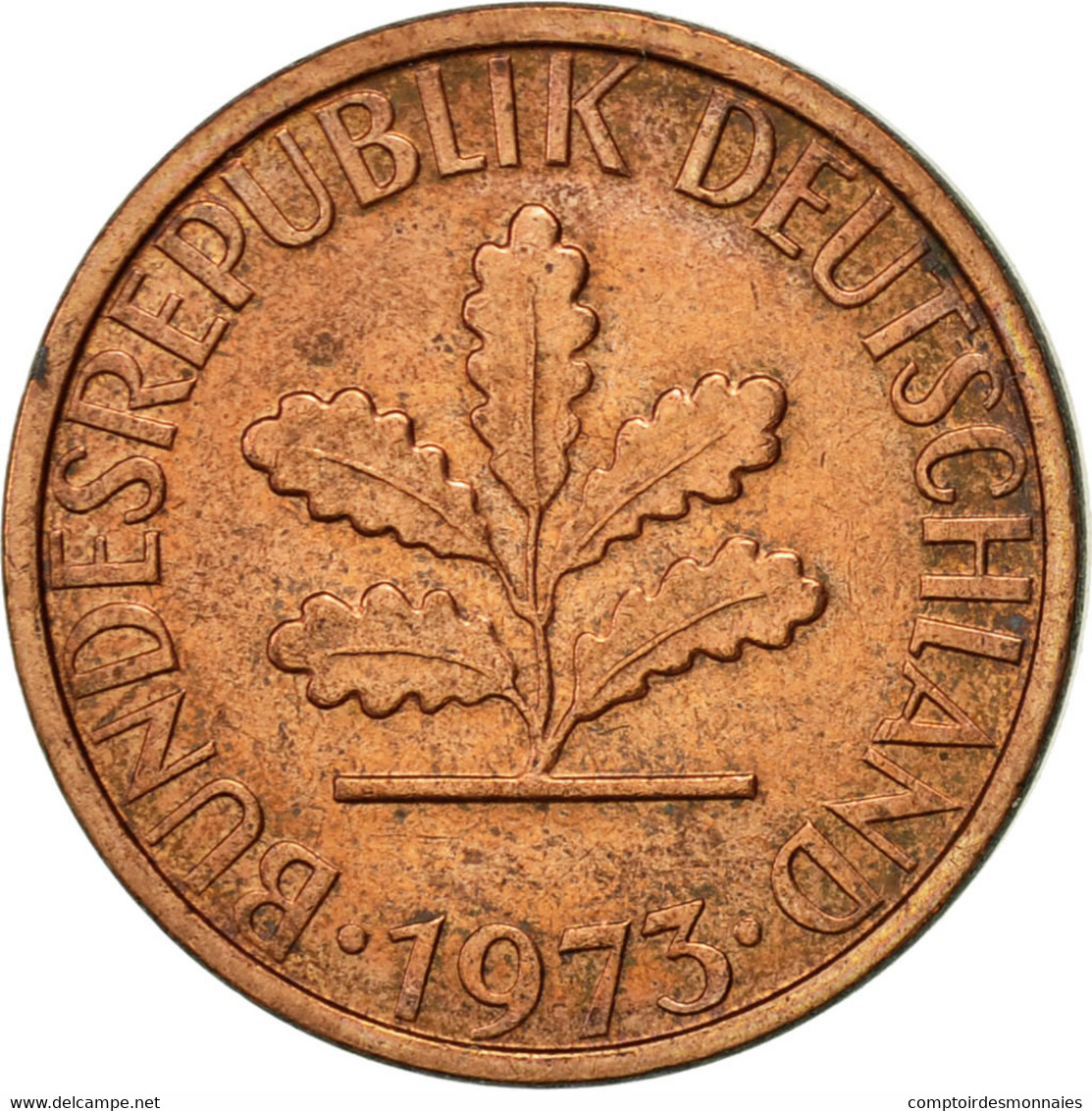 Monnaie, République Fédérale Allemande, Pfennig, 1973, Karlsruhe, TTB, Copper - 1 Pfennig