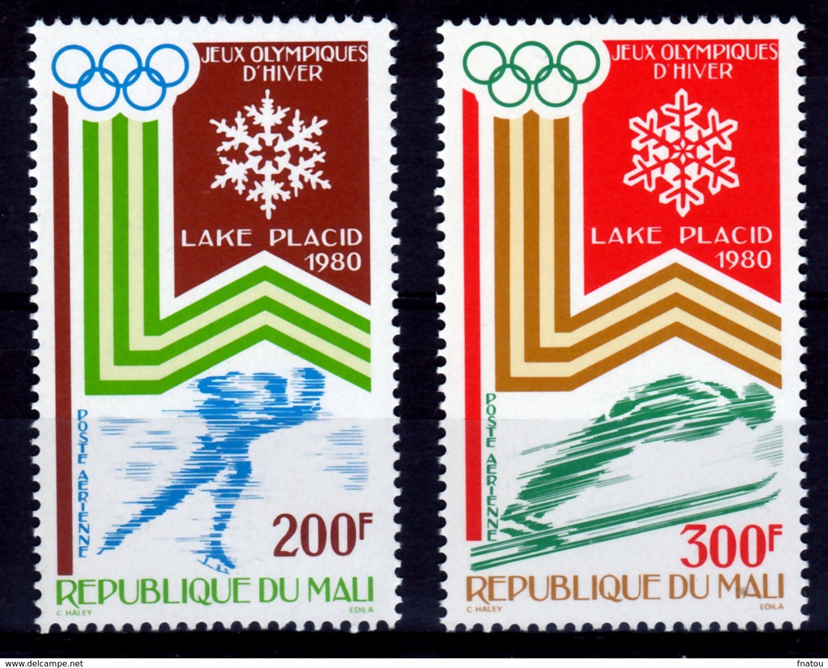 Mali, Olympic Winter Games, Lake Placid, NY, 1980, MNH VF Airmail - Mali (1959-...)