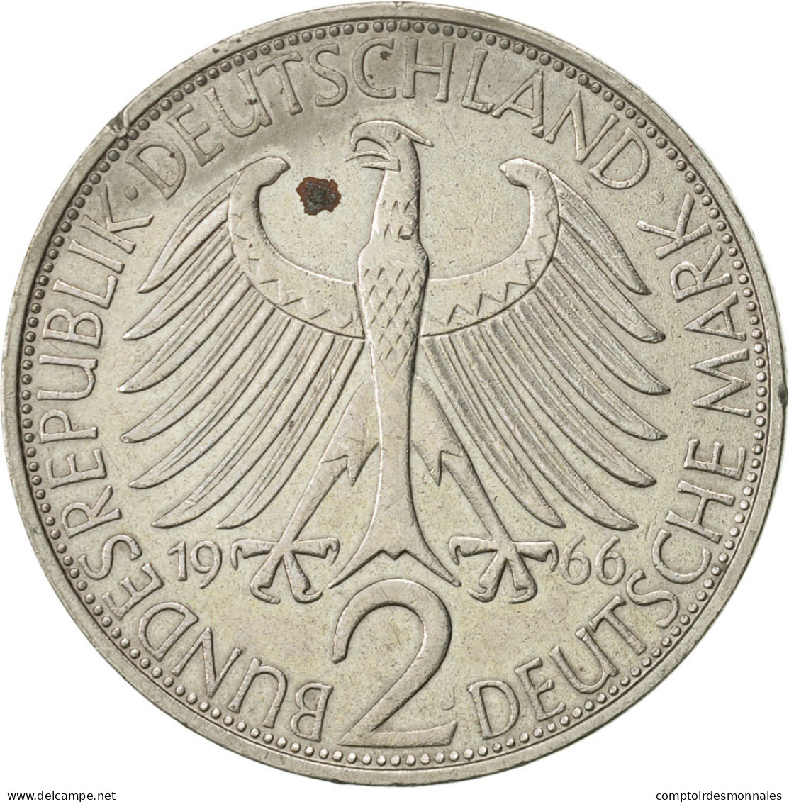 Monnaie, République Fédérale Allemande, 2 Mark, 1966, Hambourg, TTB+ - 2 Mark