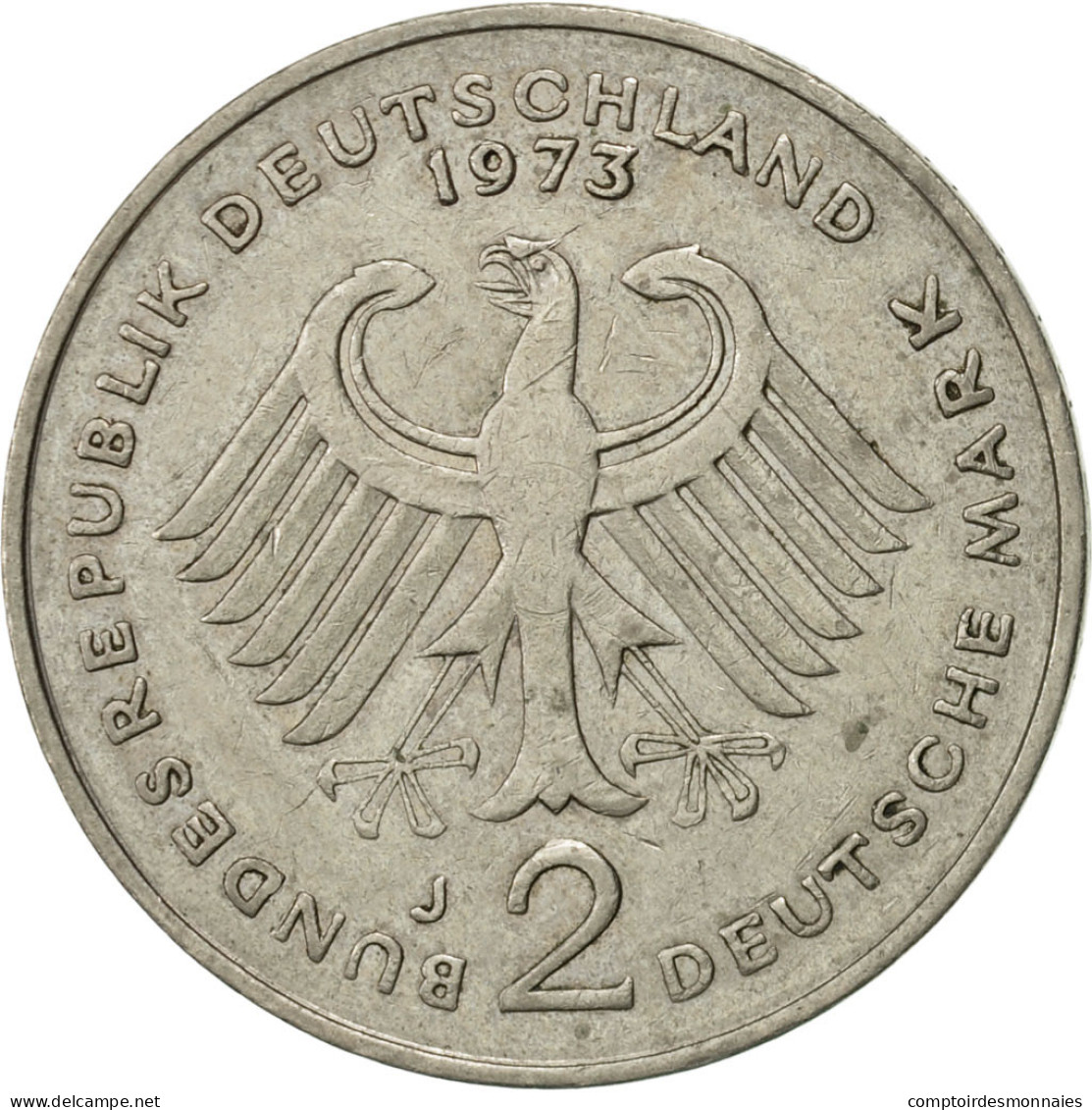 Monnaie, République Fédérale Allemande, 2 Mark, 1973, Hambourg, TTB+ - 2 Marcos