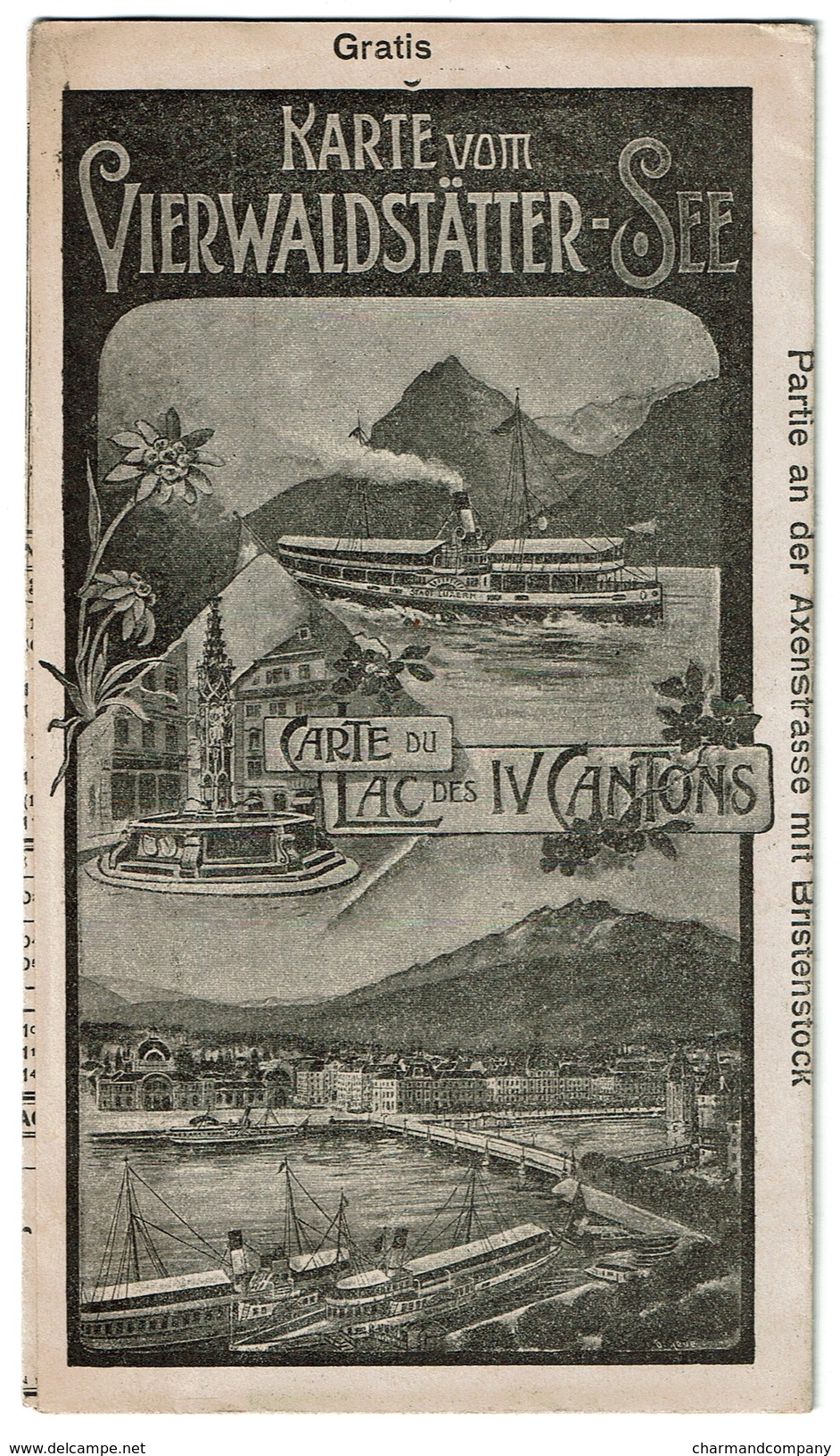 Dépliant Touristique 1906 - Karte Vom Vierwaldstätter-See / Carte Du Lac Des IV Cantons - Horaires Train / Bateaux - - Europe