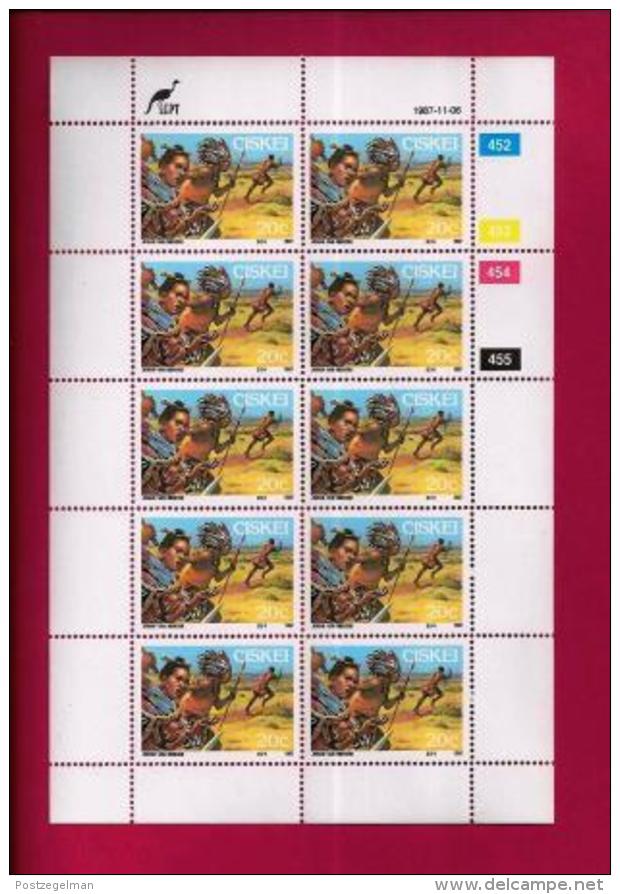 CISKEI, 1987, Mint Stamps In Full Sheets, MI 123-126, Folk Law, S929 - Ciskei