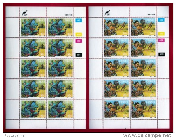 CISKEI, 1987, Mint Stamps In Full Sheets, MI 123-126, Folk Law, S929 - Ciskei