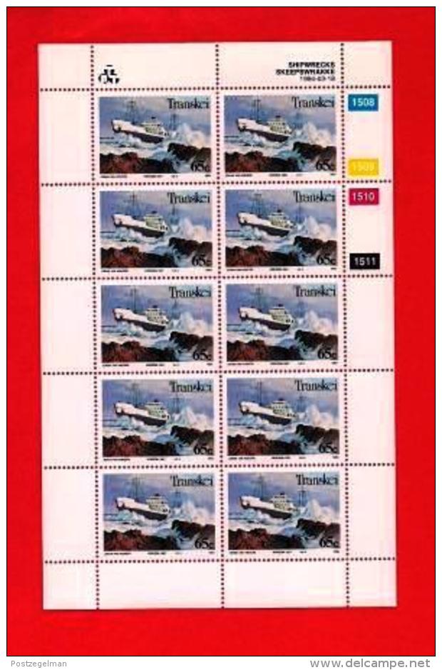 TRANSKEI, 1994, Mint Stamps In Full Sheets, MI 315-318, Shipwrecks, S765 - Transkei