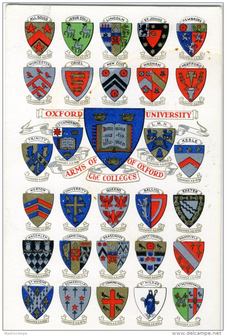 REGNO UNITO  OXFORD  Arms Of Oxford  The Colleges  University - Oxford