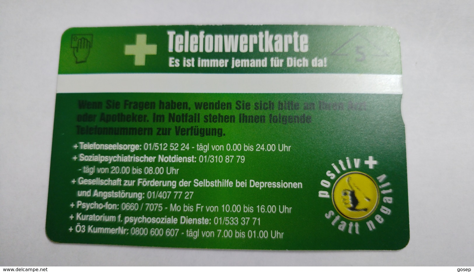 Austria-(f483)-initiative Positiv-(5e)-(912l)-tirage-30.010-used Card+1 Card Prepiad Free - Austria