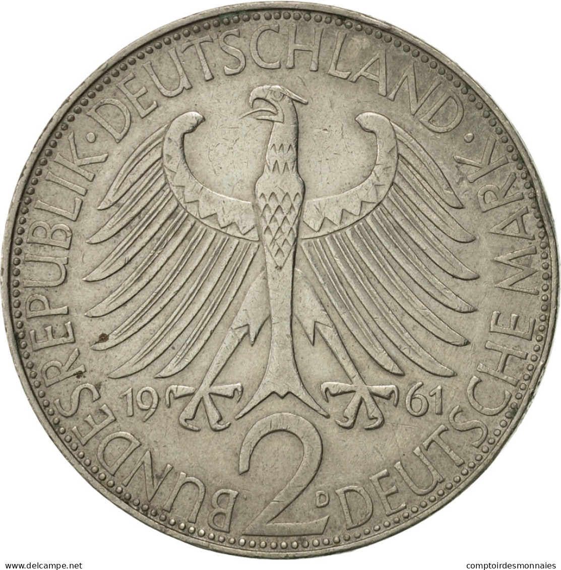 Monnaie, République Fédérale Allemande, 2 Mark, 1961, Munich, TTB+ - 2 Marcos