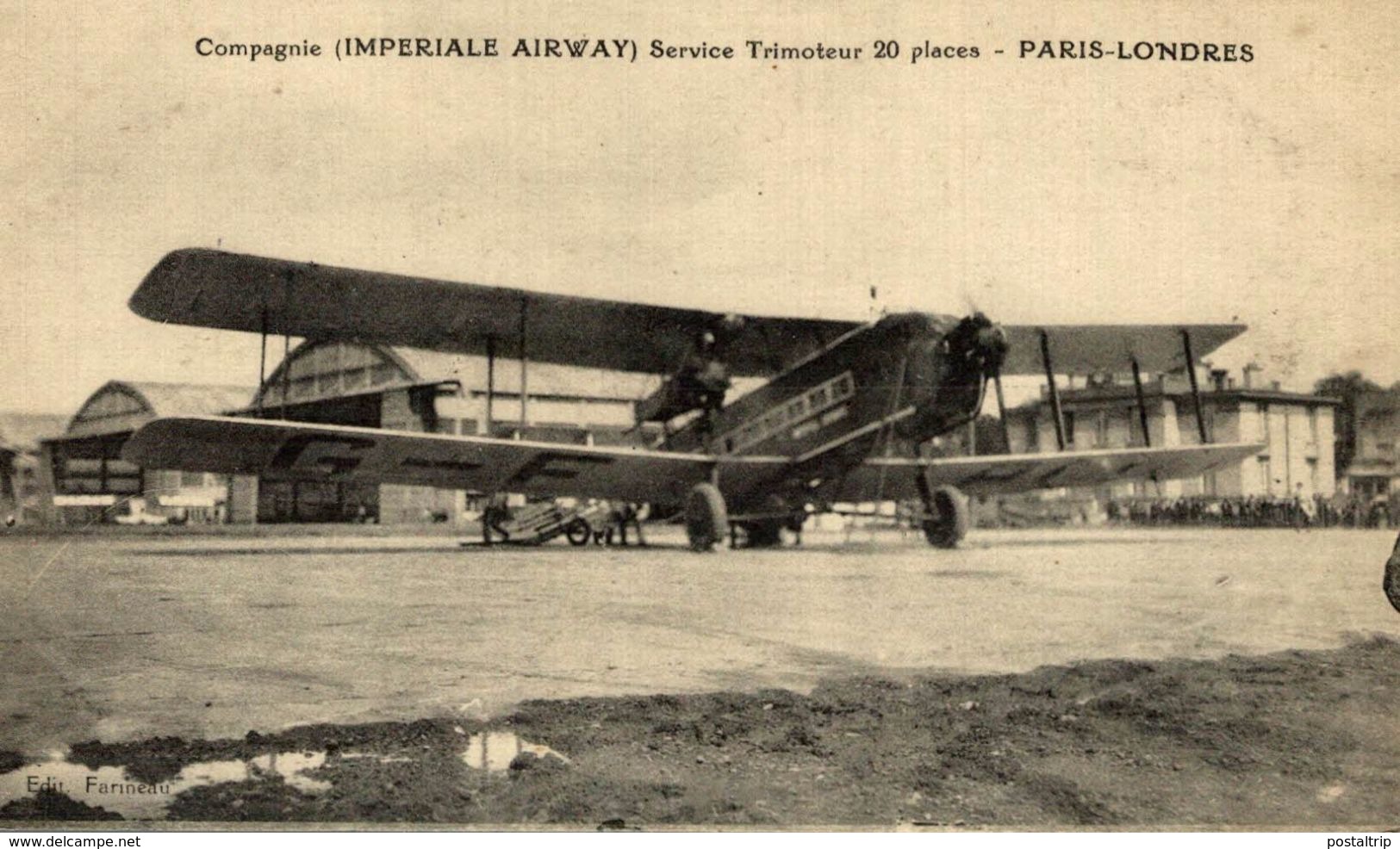 Aviation - Compagnie ( Impériale Airway) Service Trimoteur 20 Places Paris Londres - Aerodromi