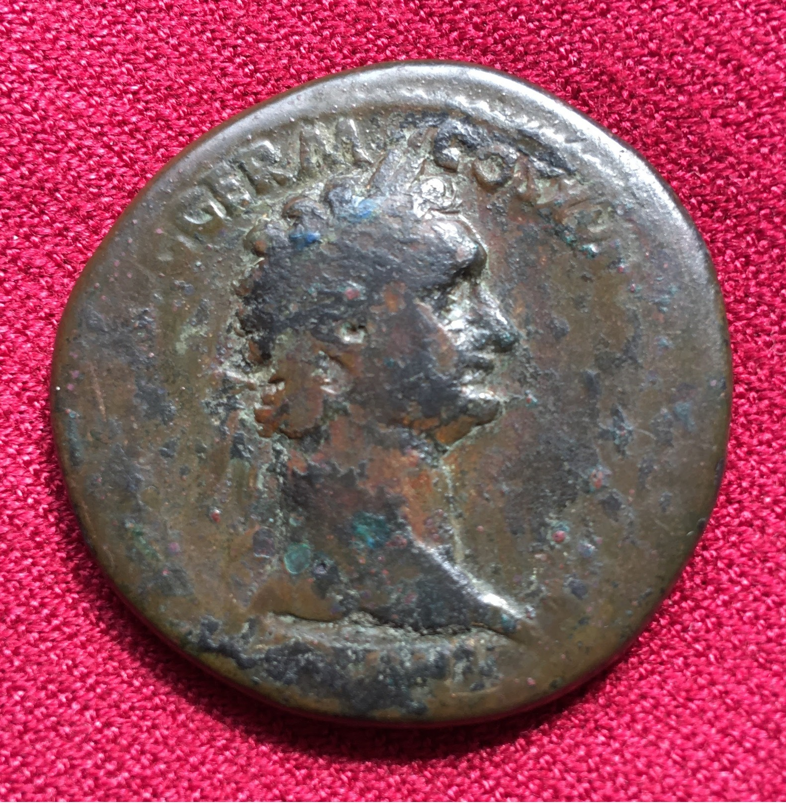 DOMITIANUS, AE SESTERTIUS, 24.45 Gr. I C.A.D, EXCELLENT CHINA PATINA, Rev. Domitianus Crowned From Victory (30) - La Dinastia Flavia (69 / 96)