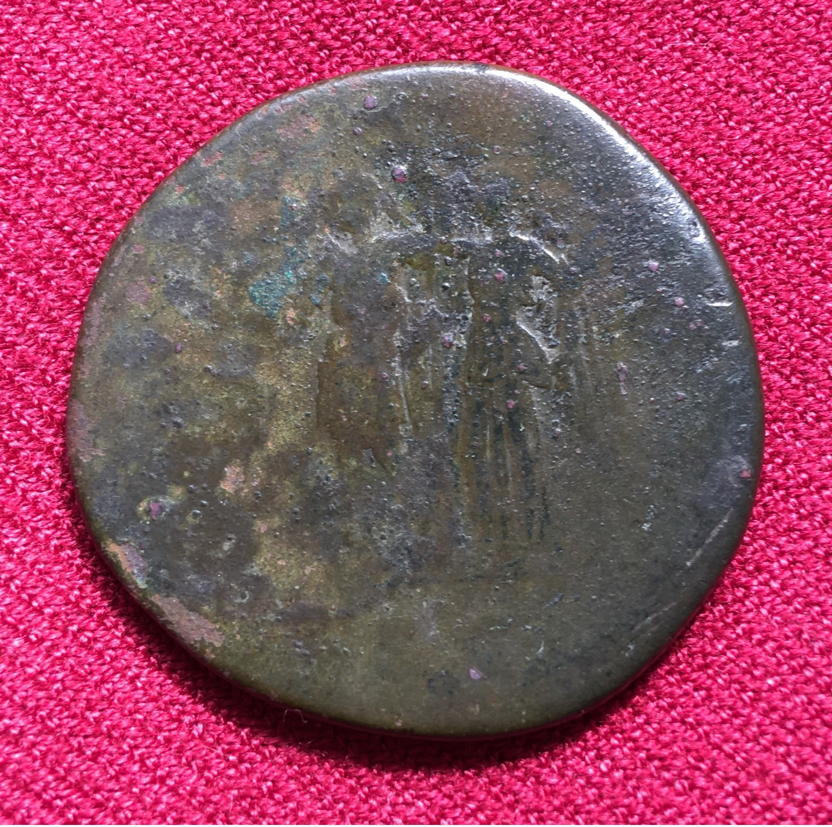 DOMITIANUS, AE SESTERTIUS, 24.45 Gr. I C.A.D, EXCELLENT CHINA PATINA, Rev. Domitianus Crowned From Victory (30) - La Dinastia Flavia (69 / 96)